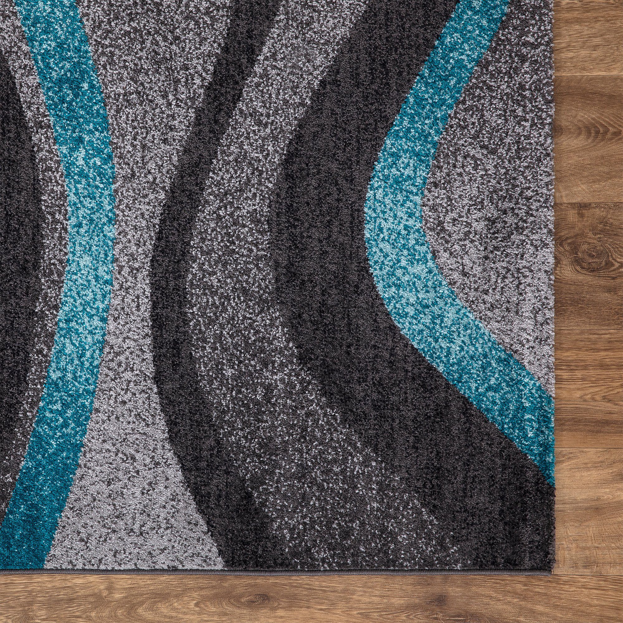 8 mm, 4007, Teppich grau, Höhe: JOY Küchenteppich Rutscfest rechteckig, TEPPIA, teppichläufer blau Wohnzimmerteppich