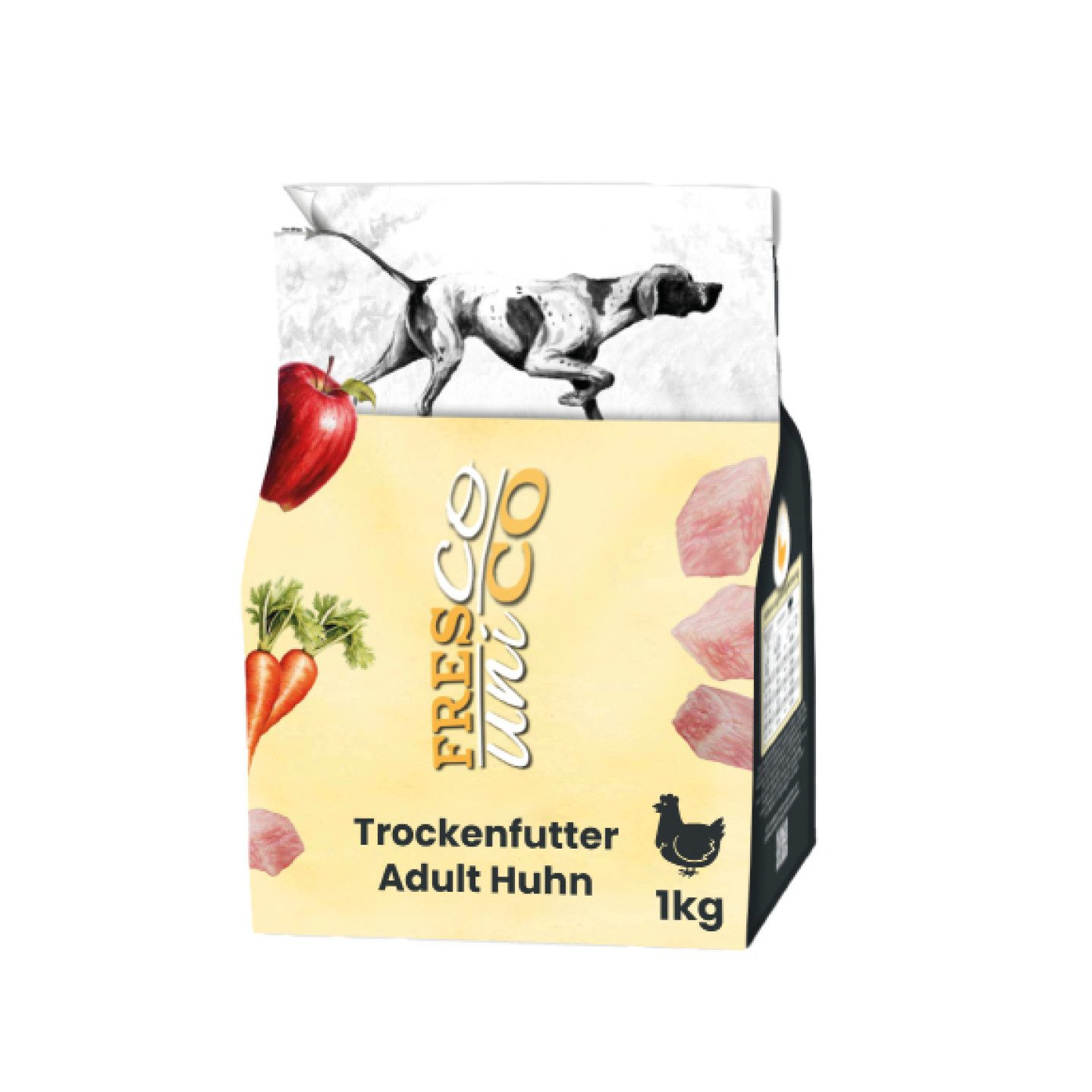 Fresco Dog unico Adult Huhn, Premium Hundefutter trocken getreidefrei, Trockenfutter für: Hunde, 66% Frischfleisch, zuckerfrei & hochverträglich von Fresco Dog