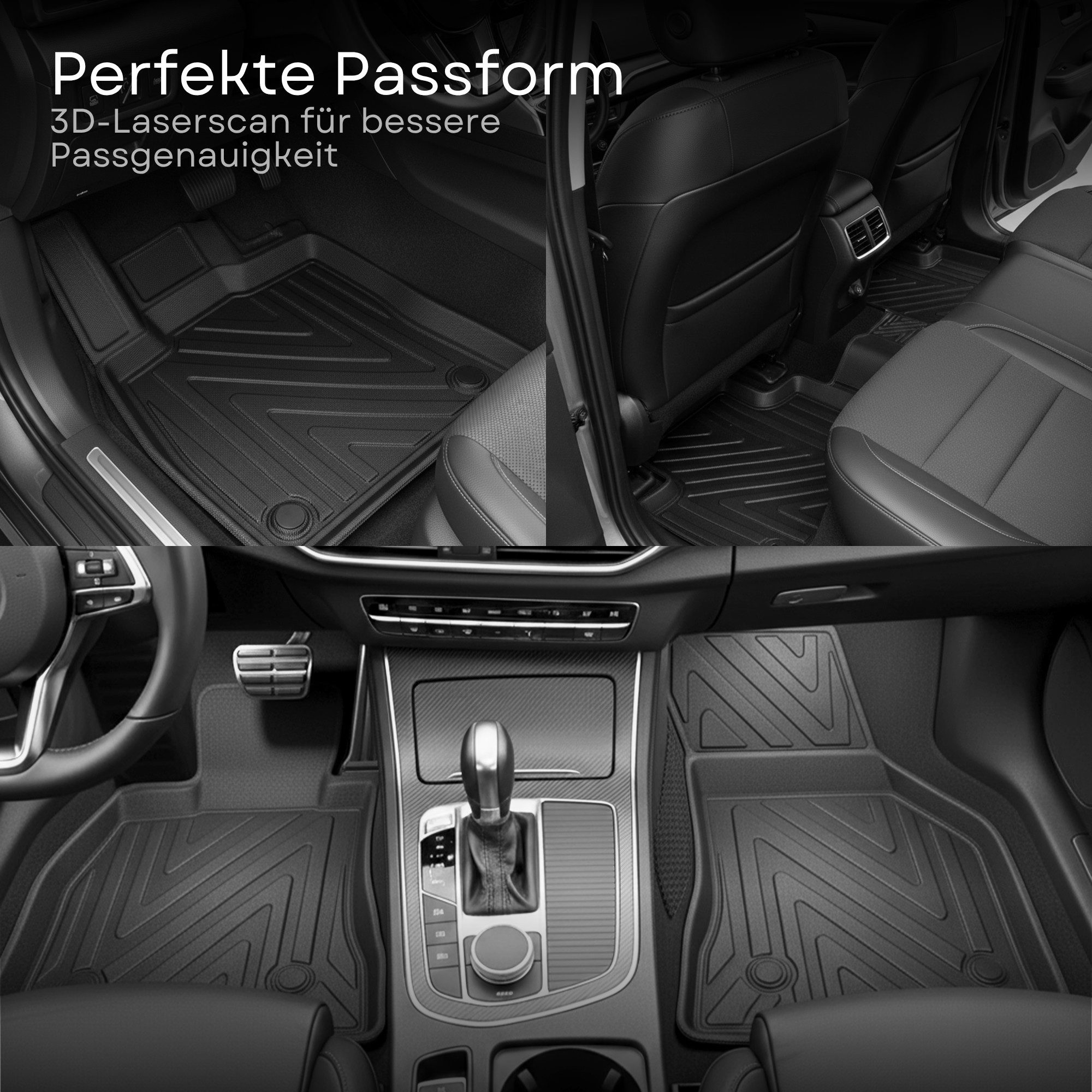 fussmattenprofi.com Auto-Fußmatte 3D Fußmatten für VW Golf 8 Manuell 2019-2026, Carbonfaser-Optik Gummi (1 St), für Volkswagen Volkswagen Golf