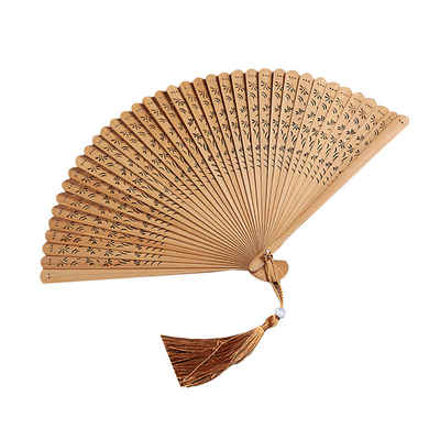 KIKI Handfächer Bambus Handfächer Vintage Fan Holz Hand Fan Hochzeit Bridal Party, (1-tlg)