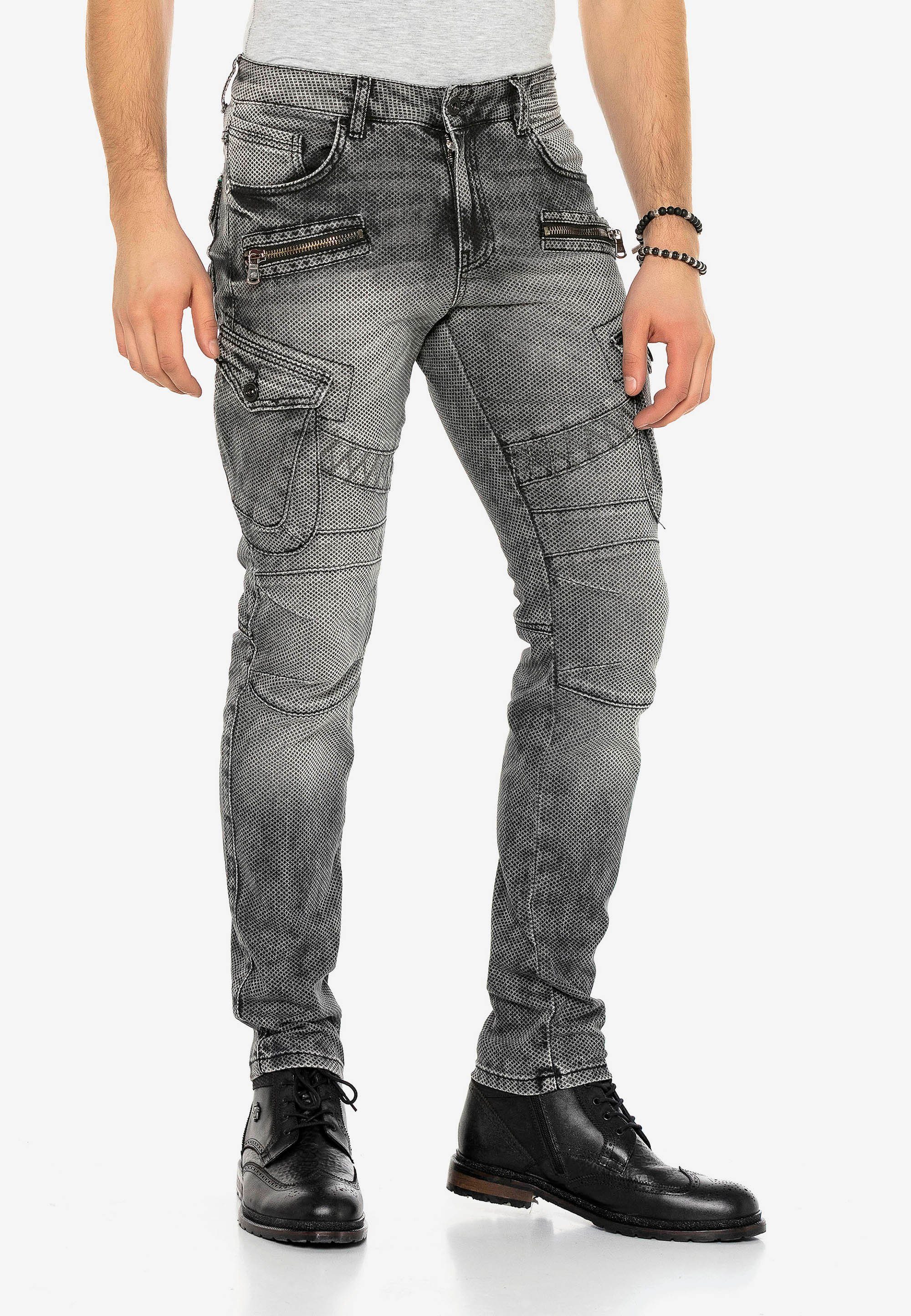 coolen Bequeme mit & schwarz-meliert Applikationen Cipo Baxx Jeans
