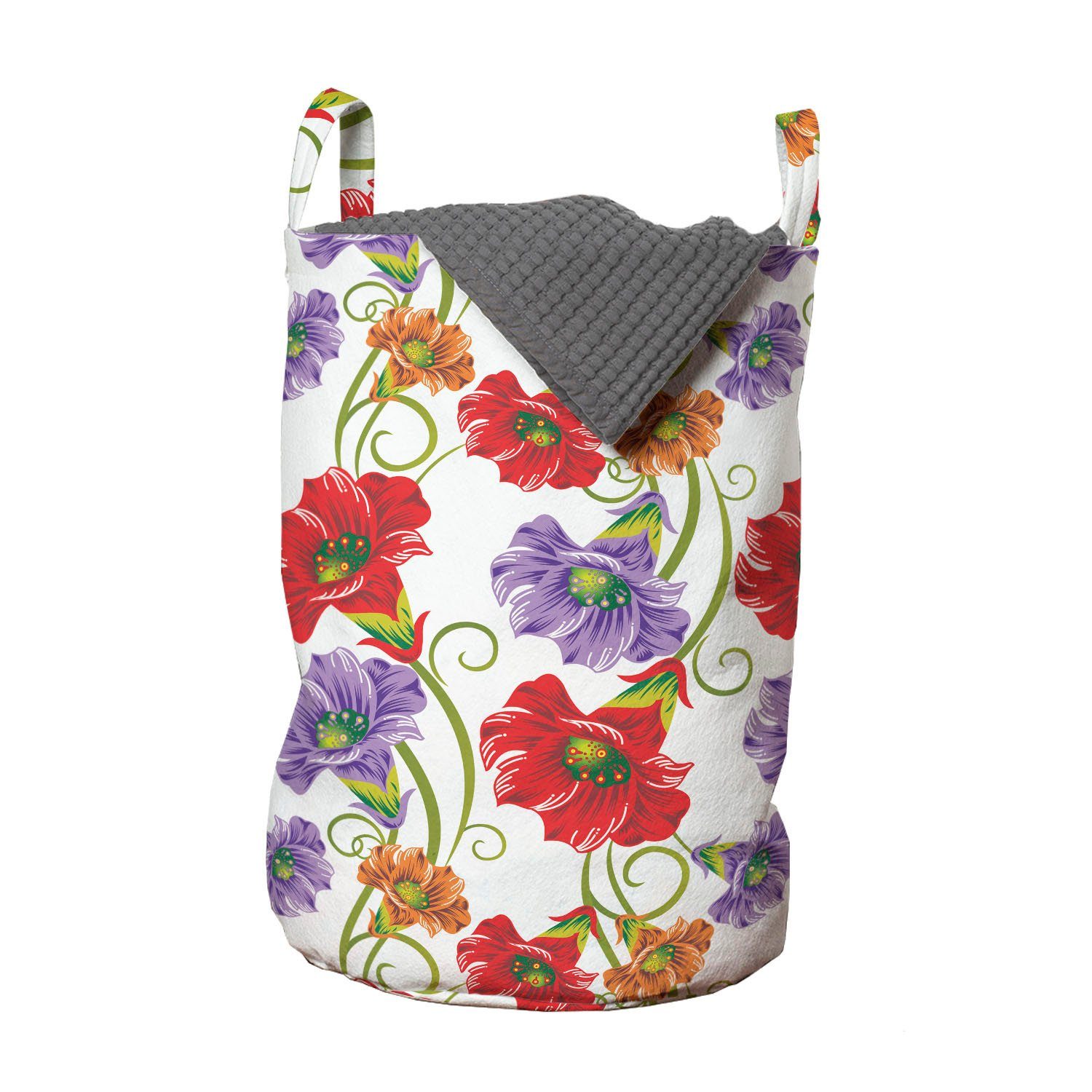 Abakuhaus Wäschesäckchen Wäschekorb mit Griffen Waschsalons, Kordelzugverschluss für Klare Blumen-Kunst Frühling