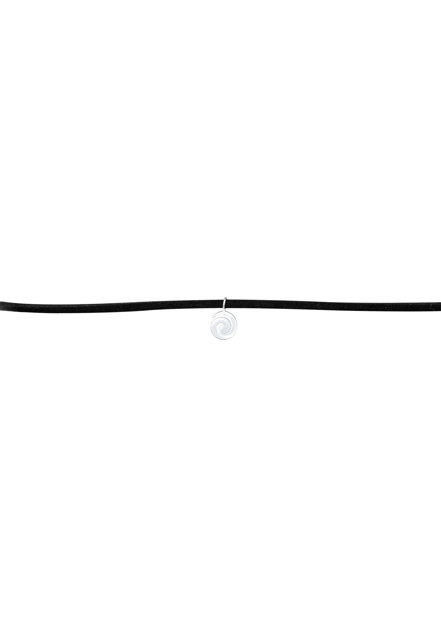 Elli Choker Choker Velour Schwarz Spirale Trend 925 Silber