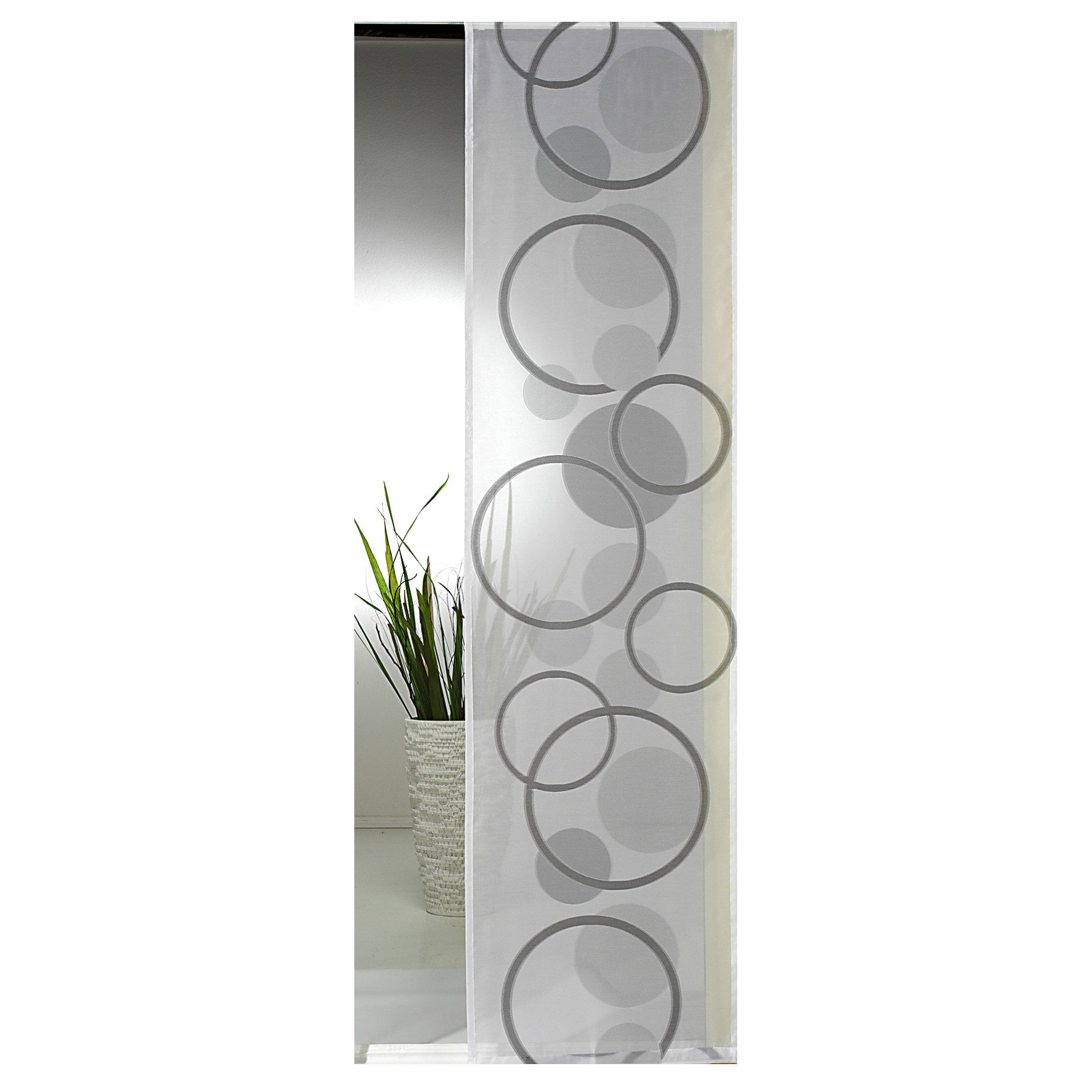 heimtexland Schiebegardine Flächenvorhang Modern Living weiß grau Gardine ( günstig online kaufen