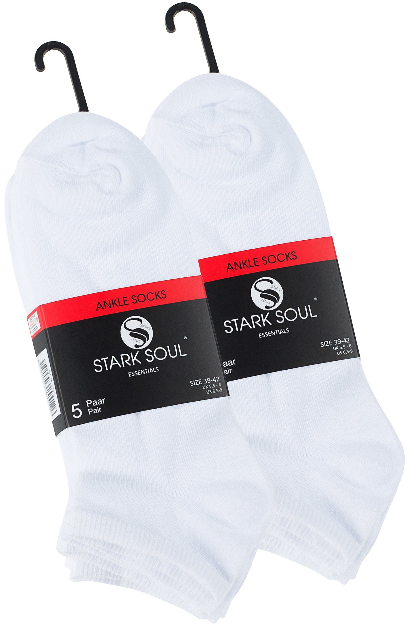 (10-Paar) Stark Soul® 10 Paar Baumwollqualität Sneakersocken in weiß angenehmer