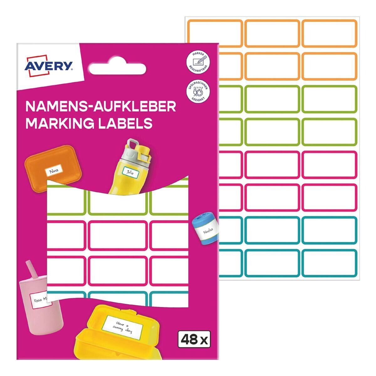 Avery Zweckform Etiketten, 48er-Pack Namens-Aufkleber