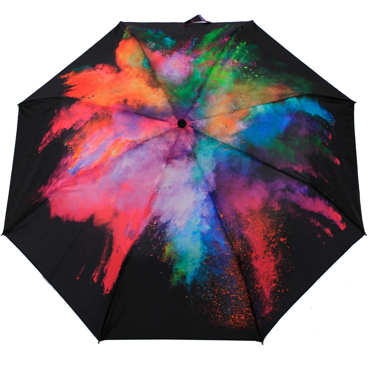 HAPPY RAIN Langregenschirm eindrucksvolle Farbexplosion eine Damen-Regenschirm mit schöner Auf-Automatik