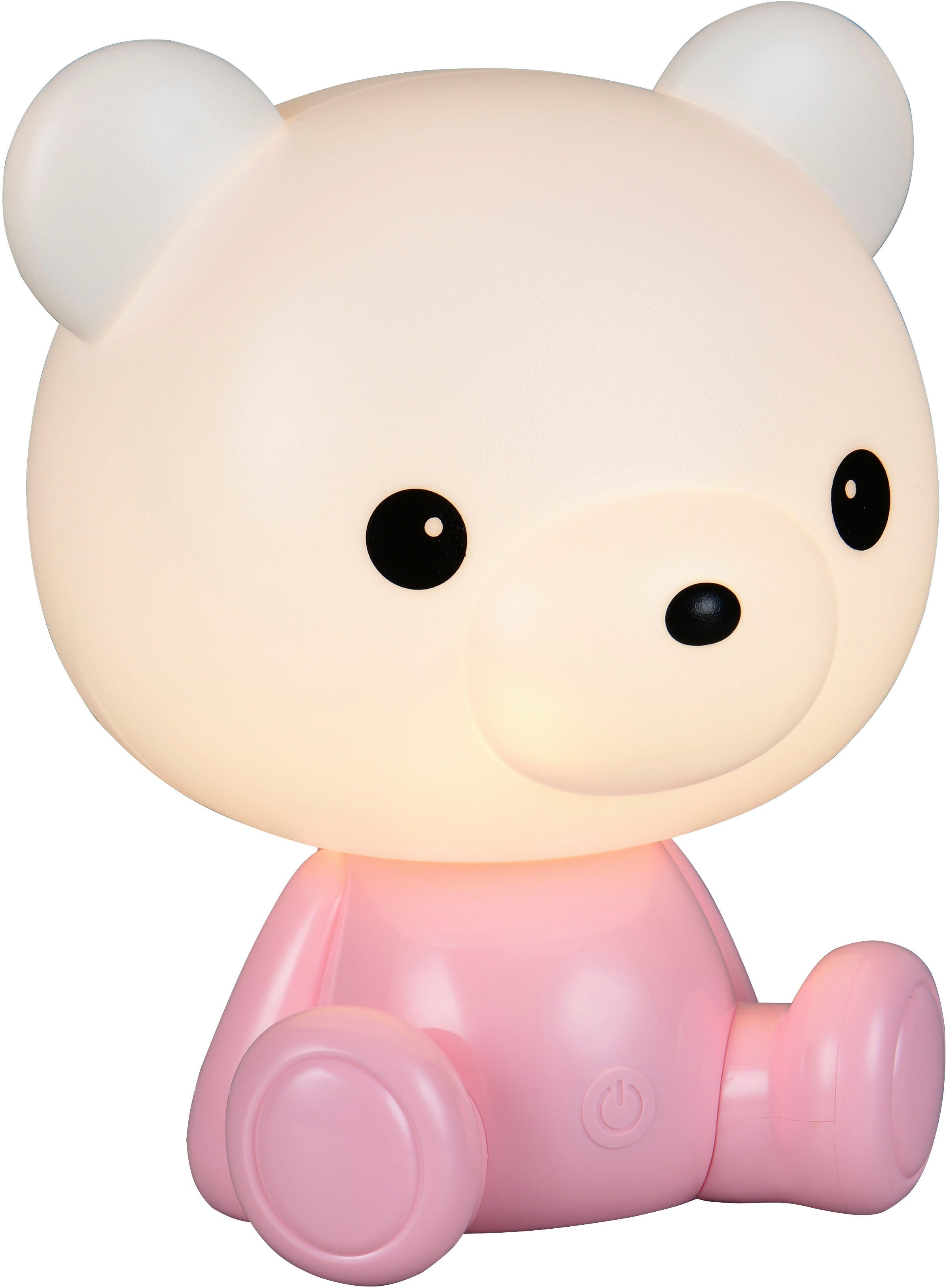 Reality Leuchten LED Tischleuchte CUTIE, Kinderzimmer Tischleuchte Nachttischleuchte Bären Optik, RGB, Ein-/Ausschalter, Farbwechsel, USB-Ladefunktion, LED fest integriert, RGB, Warmweiß, 0,3W 30 Lumen warmweiß 3000K, RGB Farbwechsel Modus, USB-Anschluss