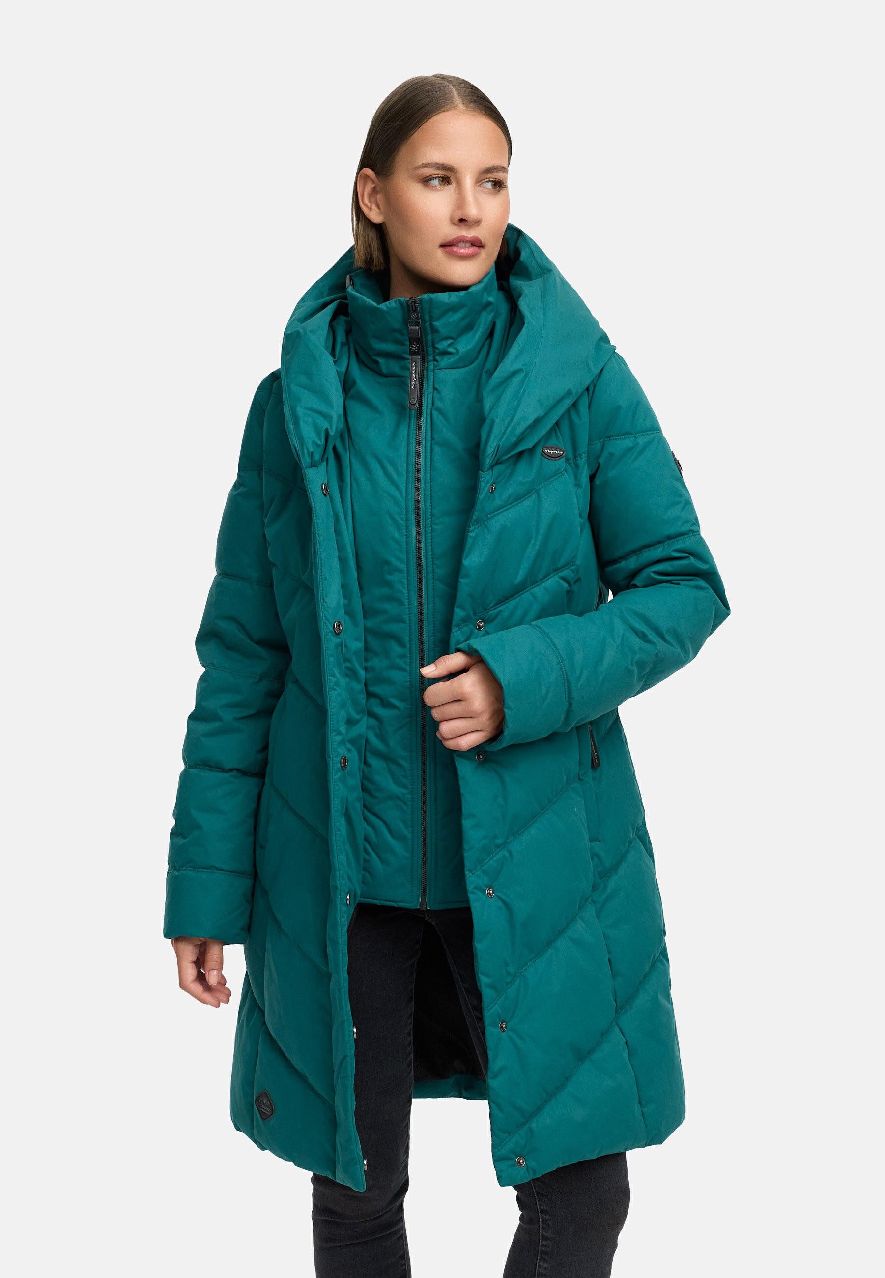 Ragwear Steppmantel Natalka stylischer, gesteppter Winterparka mit gefütterter Kapuze