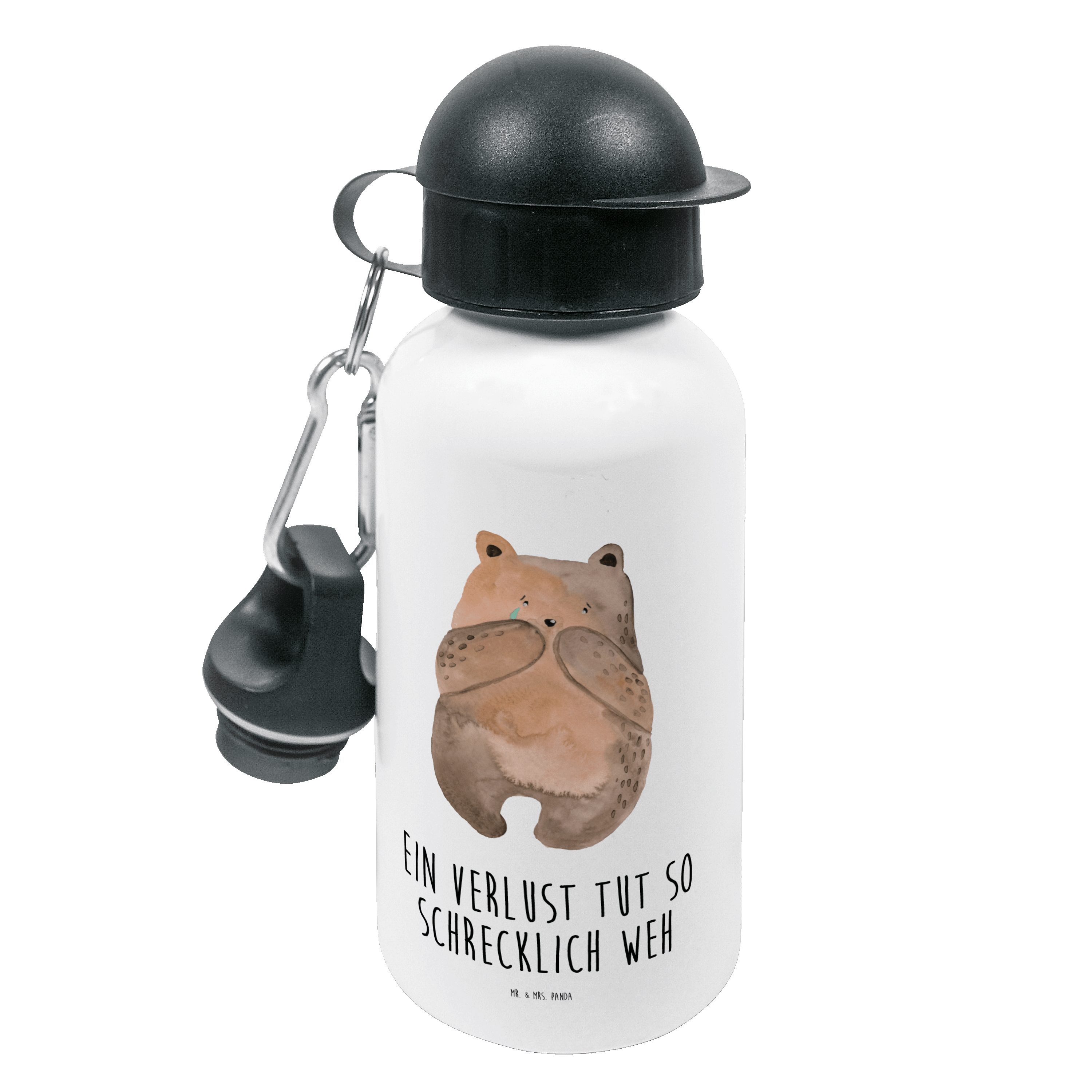 Mr. & Mrs. Panda Trinkflasche Bär Verlust - Weiß - Geschenk, Teddybär, Kids, Trinkflasche, Kinder