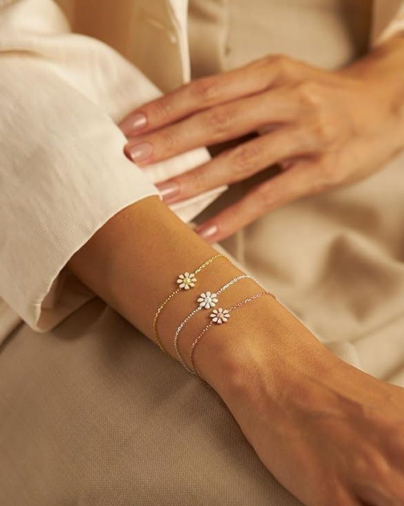 Einzelstück® Armband Roségold mit Einzelstück Daisy Zirkonia Armband I, Gänseblümchen mit