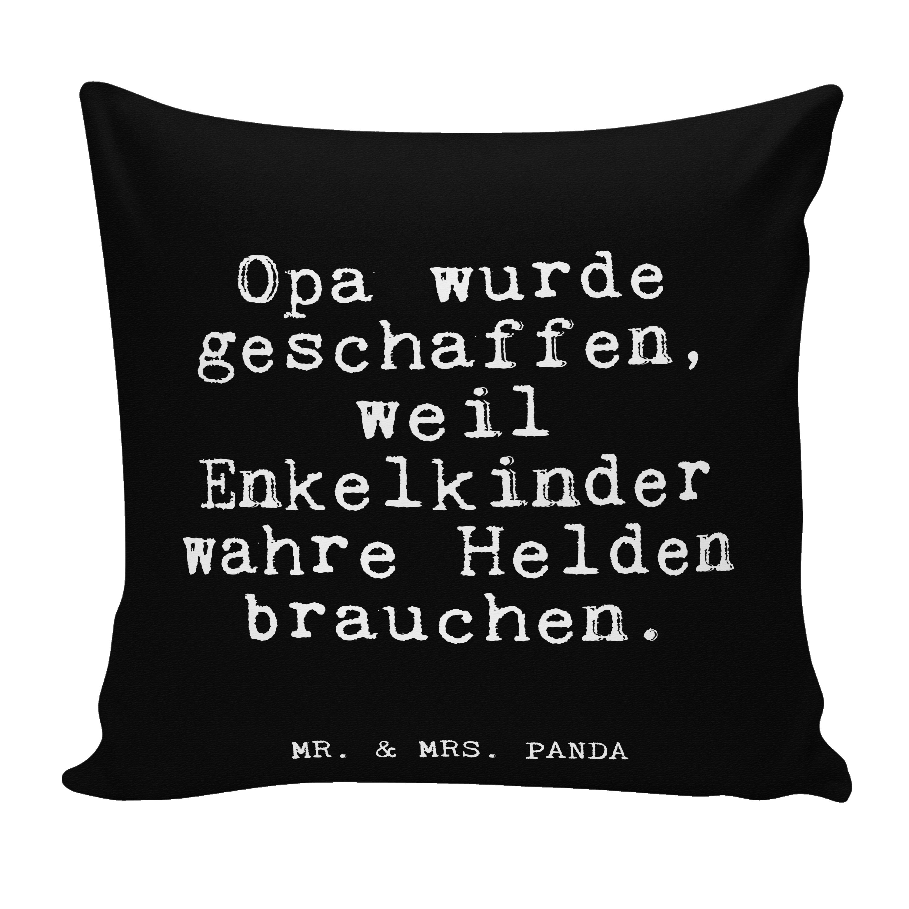 Mr. & Mrs. Panda Dekokissen Opa wurde geschaffen, weil... - Schwarz - Geschenk, Geschenk Opa, Enk