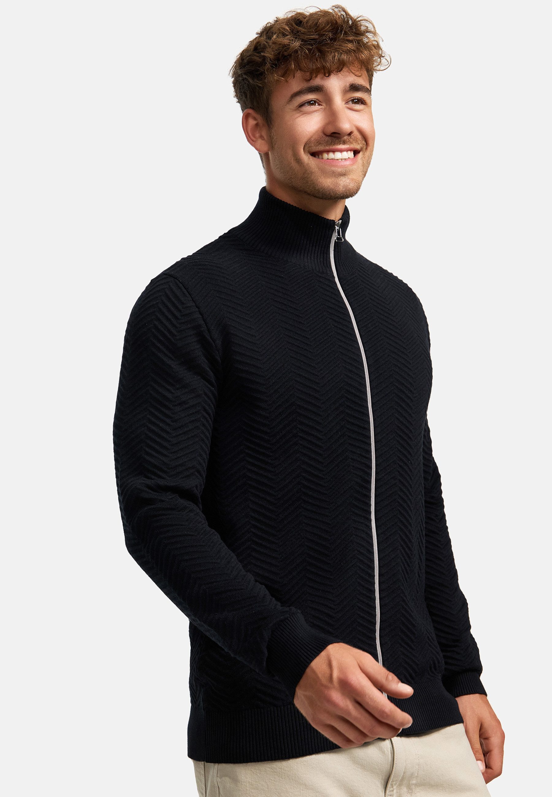 Kronstadt Strickjacke Herren KSCarlo Herrenstrickjacke Fein-Strickjacke mit Stehkragen