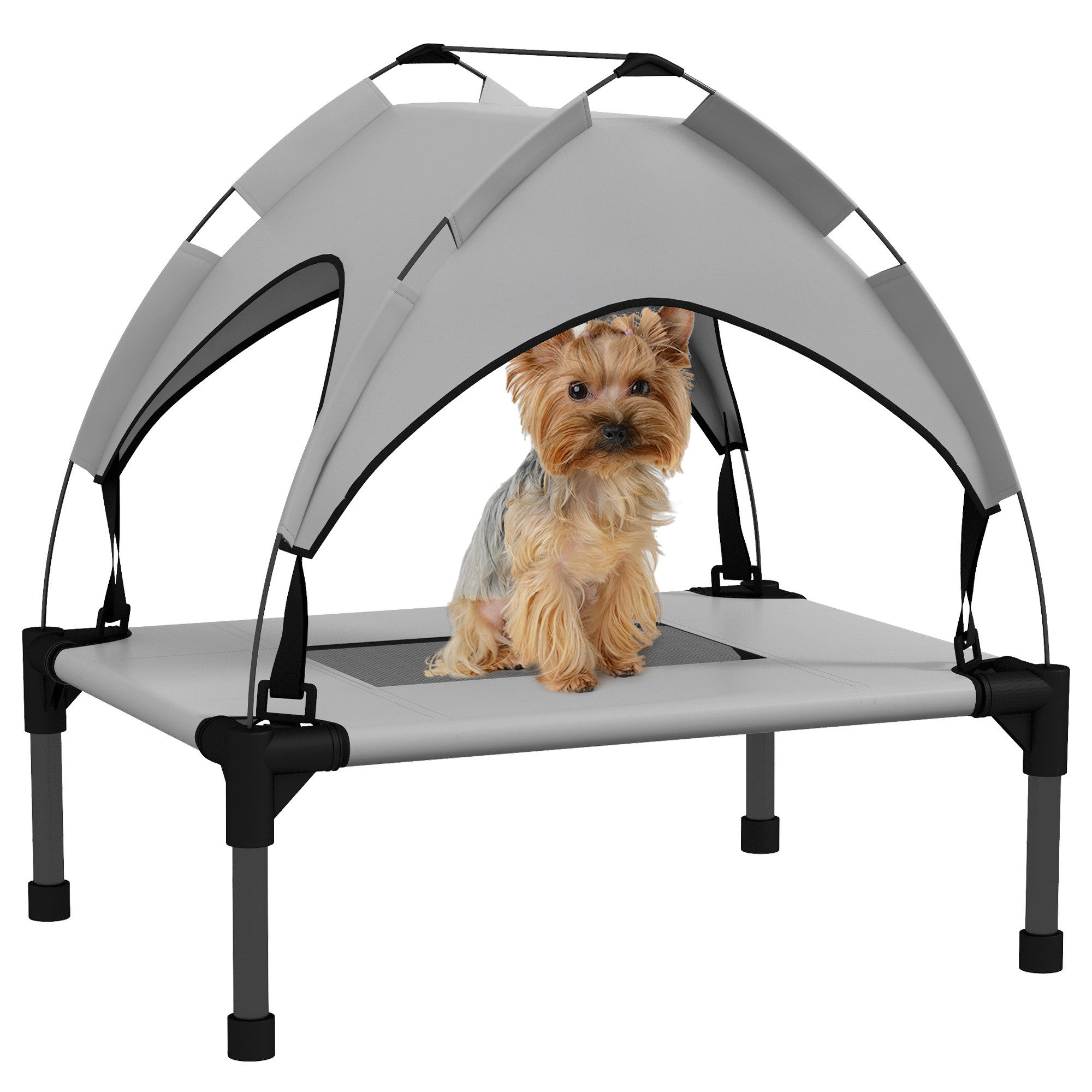PawHut Tierbett mit Baldachin, Outdoor Hundeliege günstig online kaufen