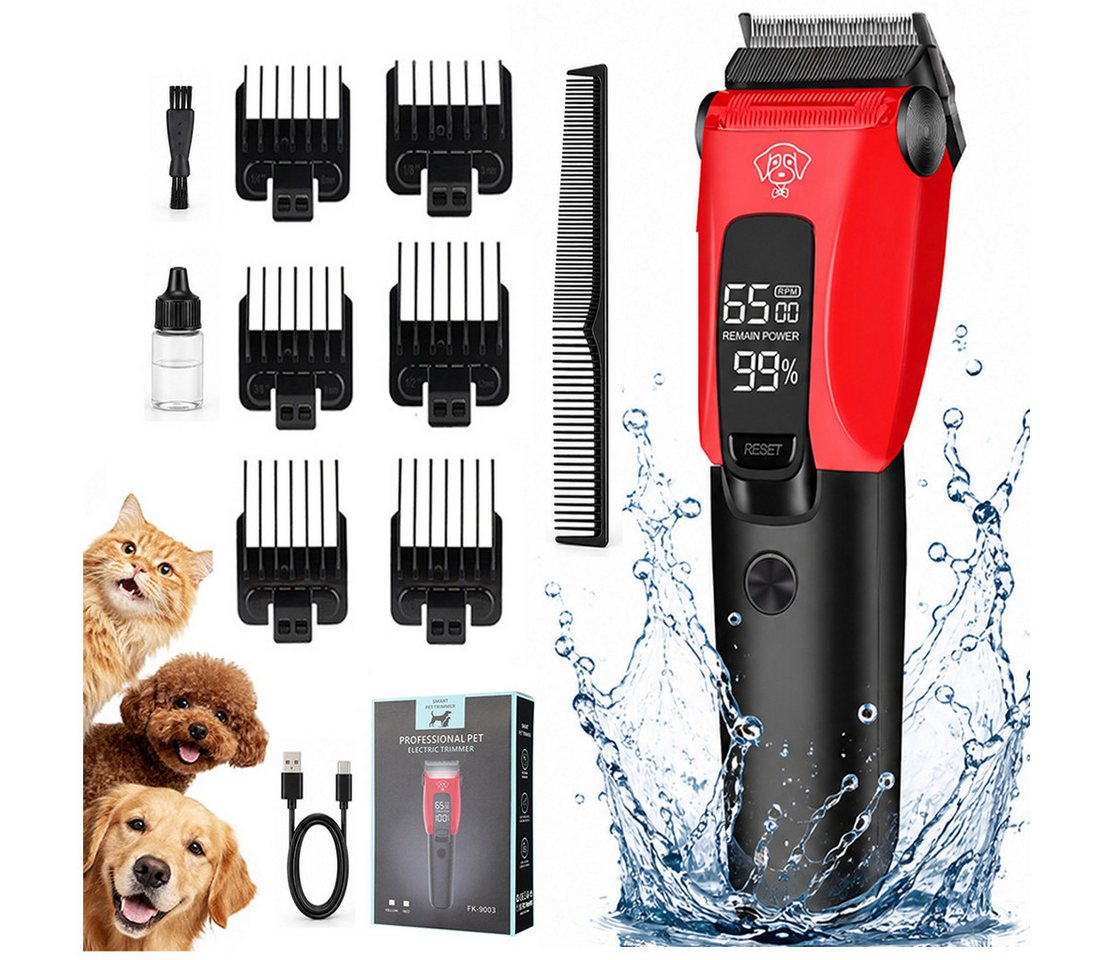 Luckice Hundeschermaschine Tierhaarschneider Set Tierhaarschneidemaschine mit Zubehör, Leise Hundeschermaschine, 1200mAh Hundetrimmer mit 3 Geschwindigkeiten, Mit Kamm ausgestattet geeignet für Hunde Katzen und Haustiere mit