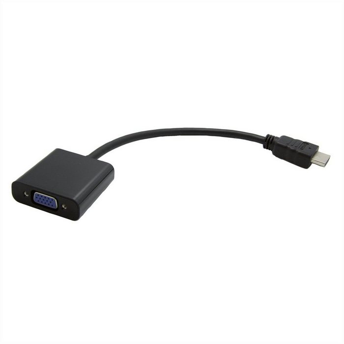 VALUE HDMI-VGA Adapterkabel HDMI ST / VGA BU Audio- & Video-Adapter HDMI Typ A Männlich (Stecker) zu HD D-Sub 15-polig (HD-15) VGA Weiblich (Buchse) 15.0 cm