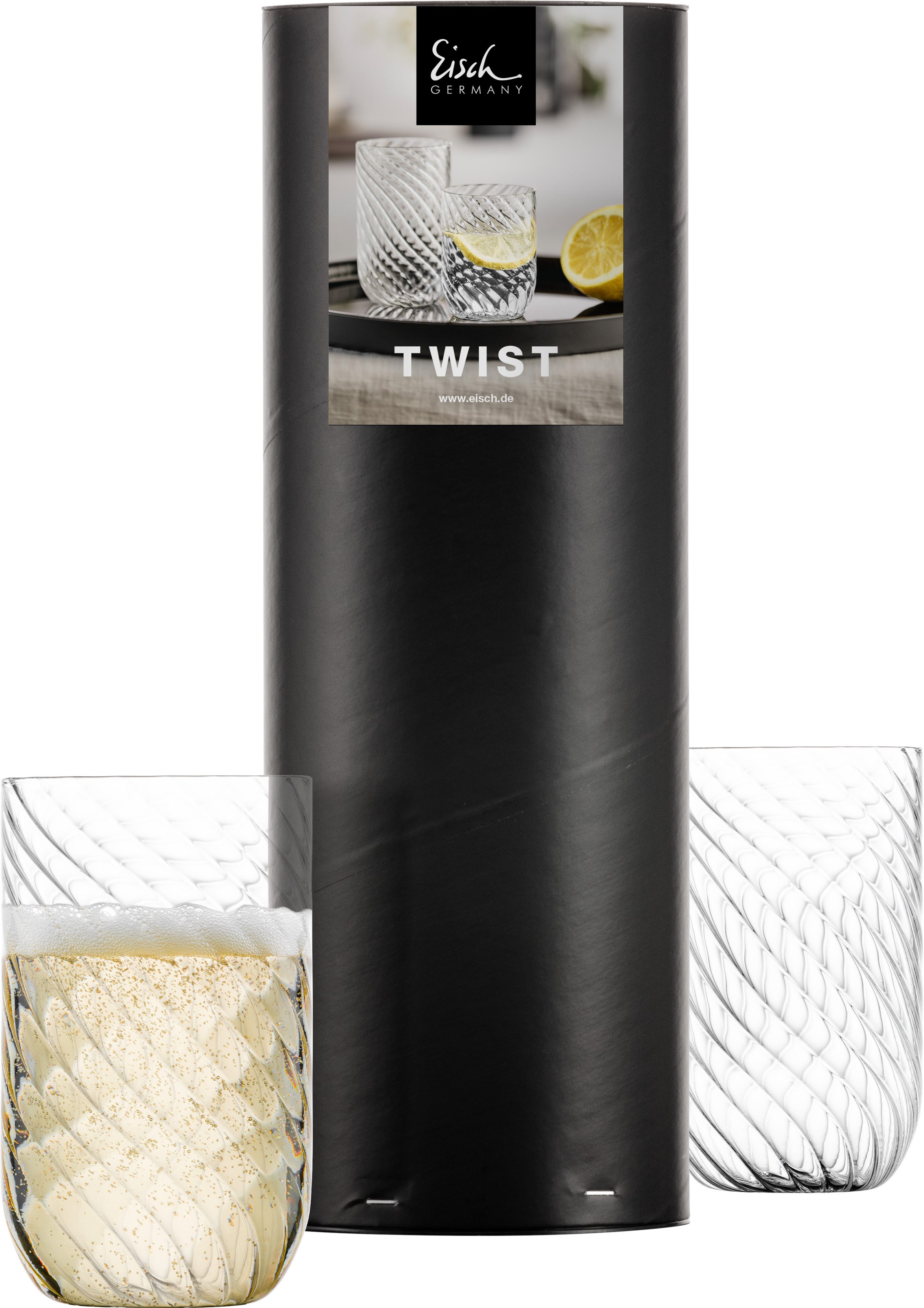 Eisch Germany Becher TWIST, 2-tlg., Borosilikatglas, Becher/Kaffeegläser mit feiner Struktur