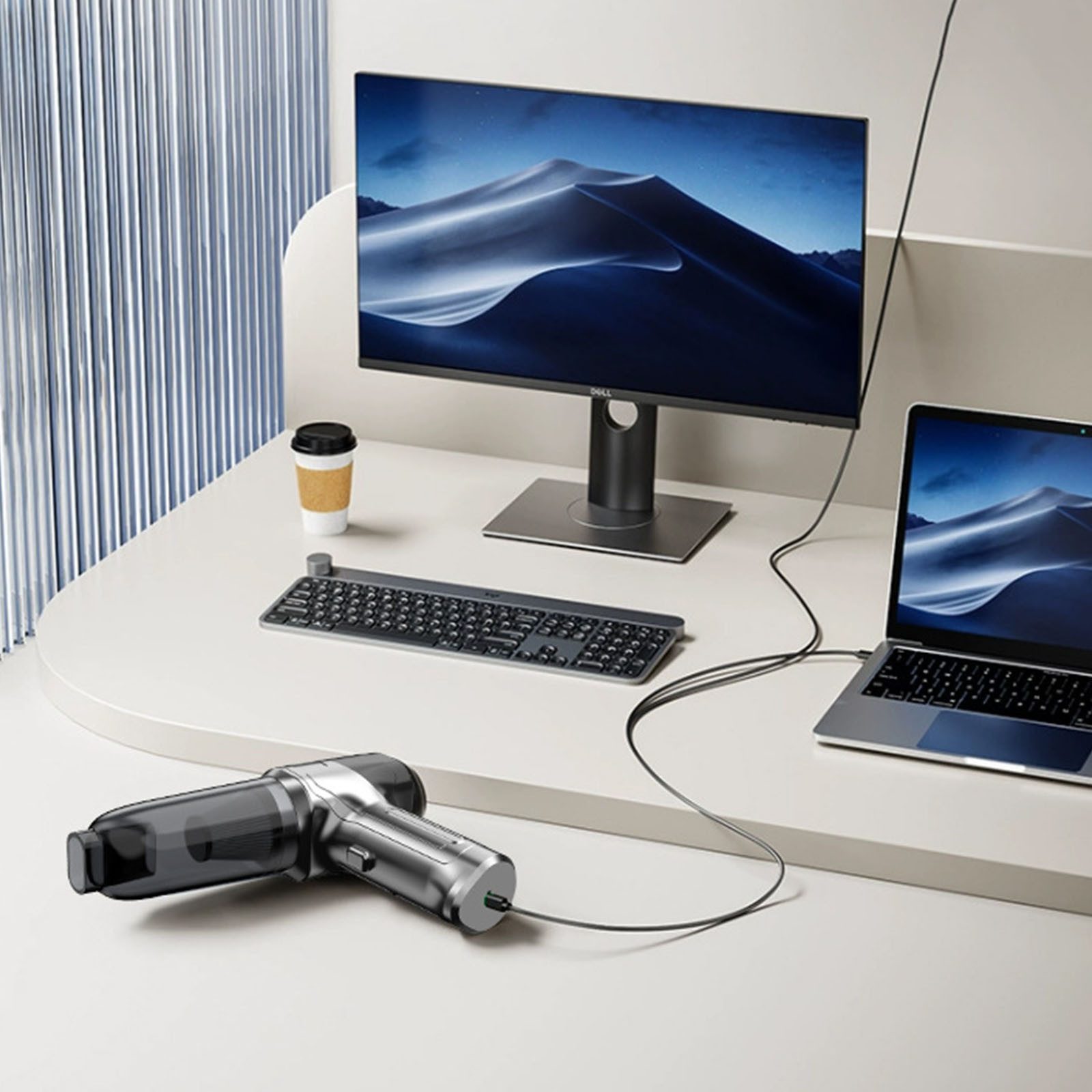 OKWISH Akku-Handstaubsauger Autostaubsauger Tragbar Mini Staubsauger, 120,00 W, Beutellos, Vakuumversiegeln Handsauger 3 in 1 9000Pa 4000mA KFZ Haus Küche Büro