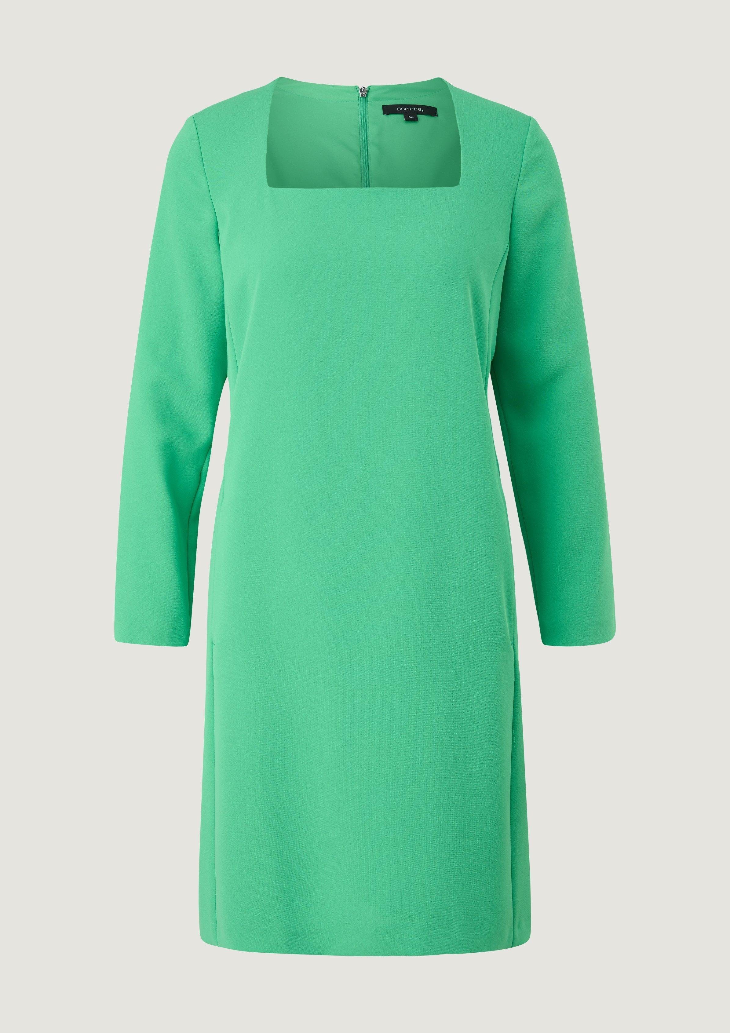 Comma Kleid mit grün Karreeausschnitt Minikleid