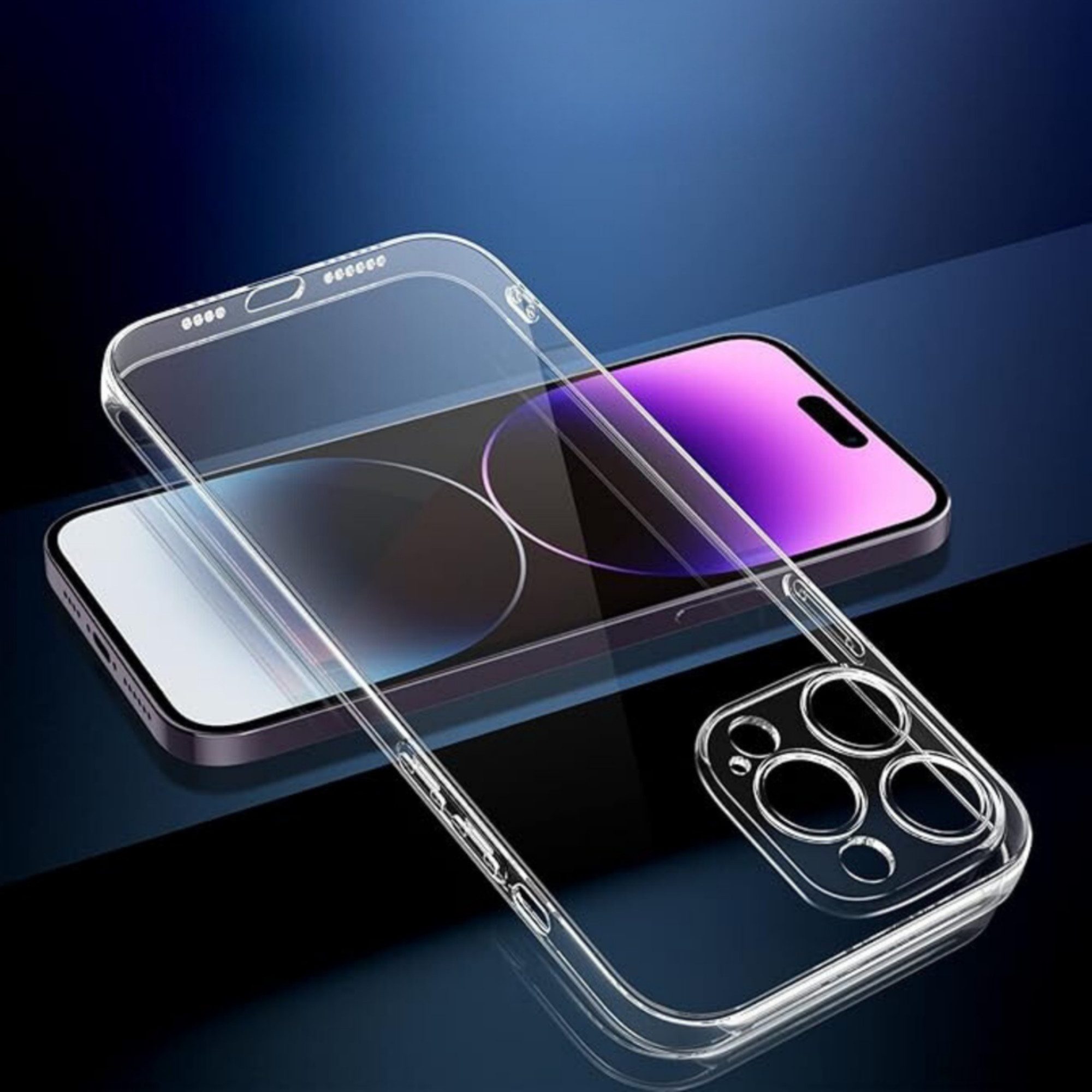 Montegoni Handyhülle Transparent Silikon Case für Apple iPhone 13,14,13/14pro,13/14 pro max, Stoßfeste Hülle mit Kameraschutz, Silikon Slim Case Cover