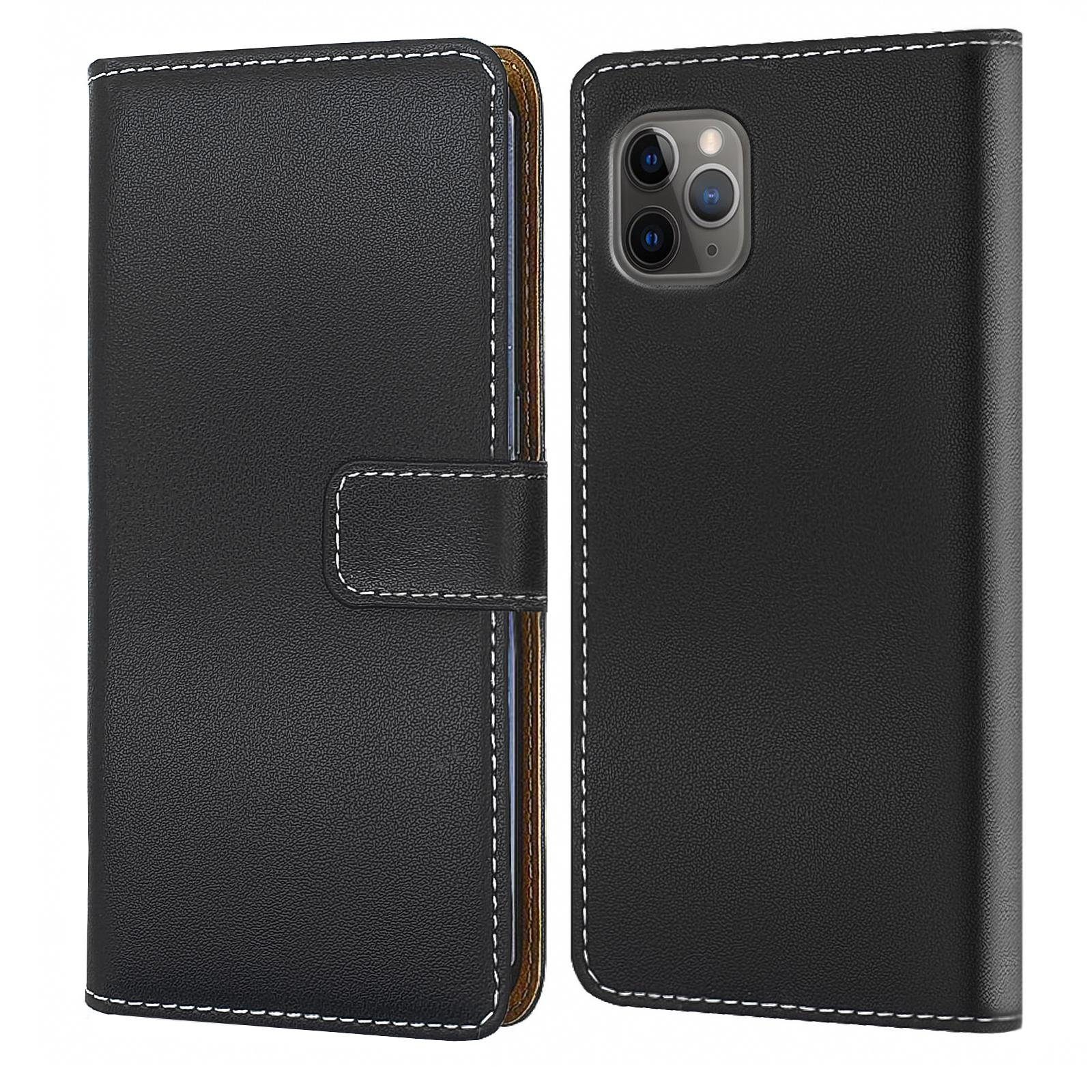 Numerva Handyhülle Bookstyle Etui Handytasche Schutzhülle für Apple iPhone 11, Klapphülle Flip Cover Schwarz