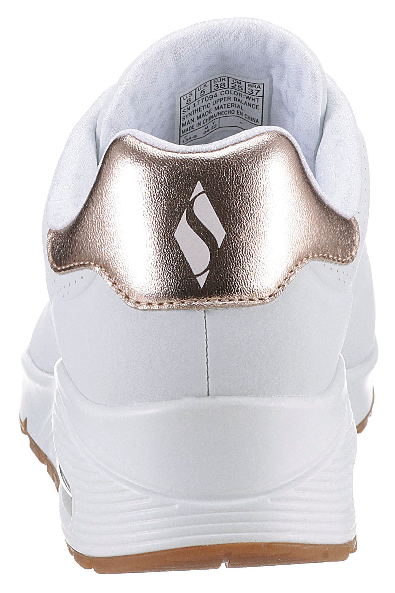 Skechers UNO GOLDEN AIR Sneaker Freizeitschuh, Halbschuh, Schnürschuh mit Metallic-Einsatz