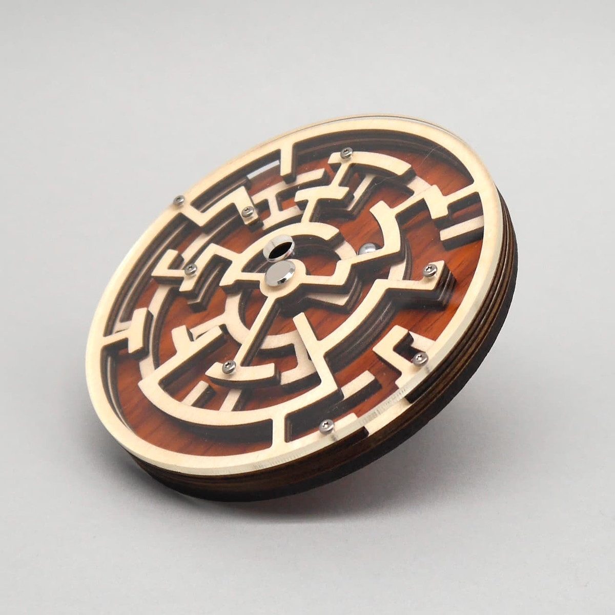 ROMBOL Denkspiele Spiel LABYRINTH - hochwertiges Dreh-Puzzle, Knobelspiel, Holzspiel