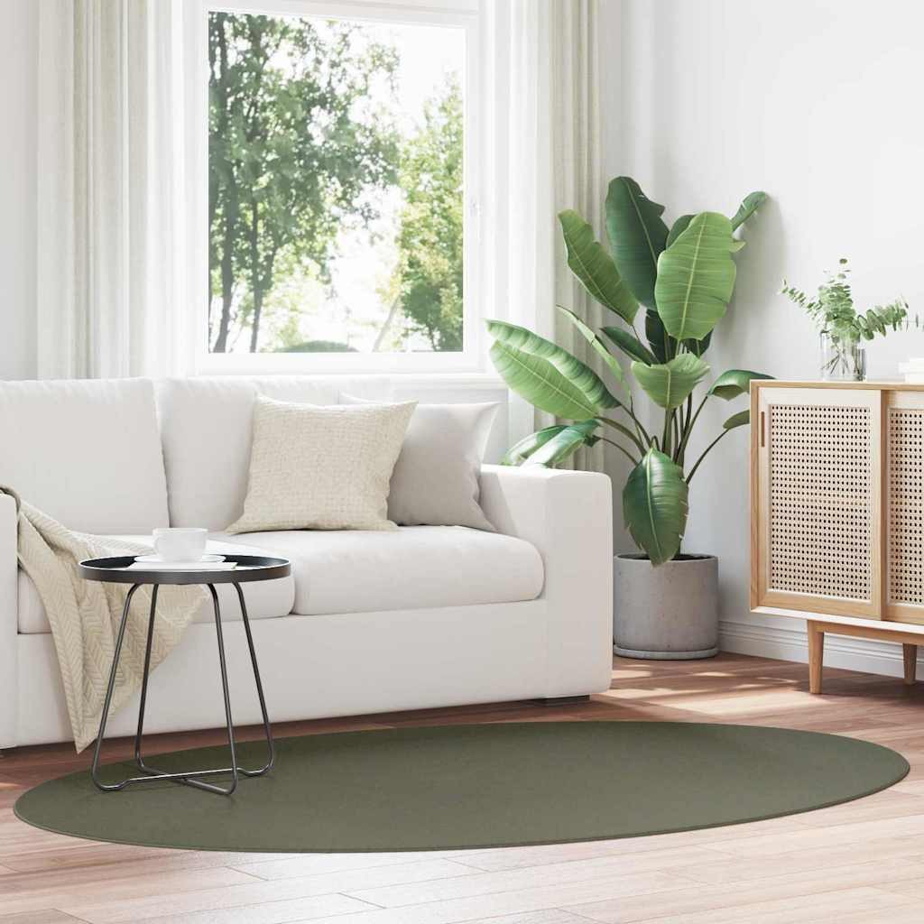 vidaXL Teppich Bereichsteppiche HUARTE Waldgrün 140 x 200 cm 100 %Polyester, Oval