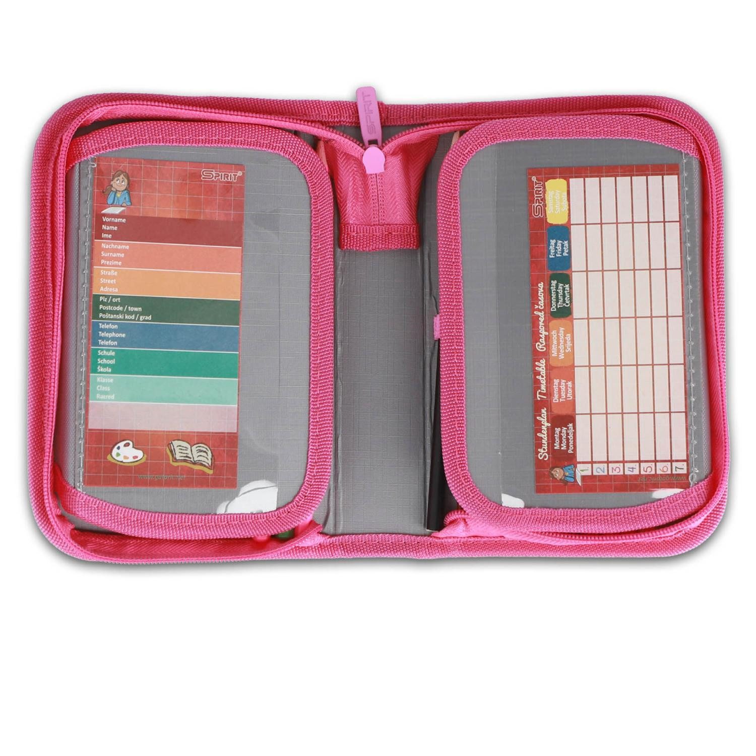 Spirit Federmäppchen SPIRIT Schüler Etui 28 teilig 1-Zipper Mäppchen ABS Color Dots