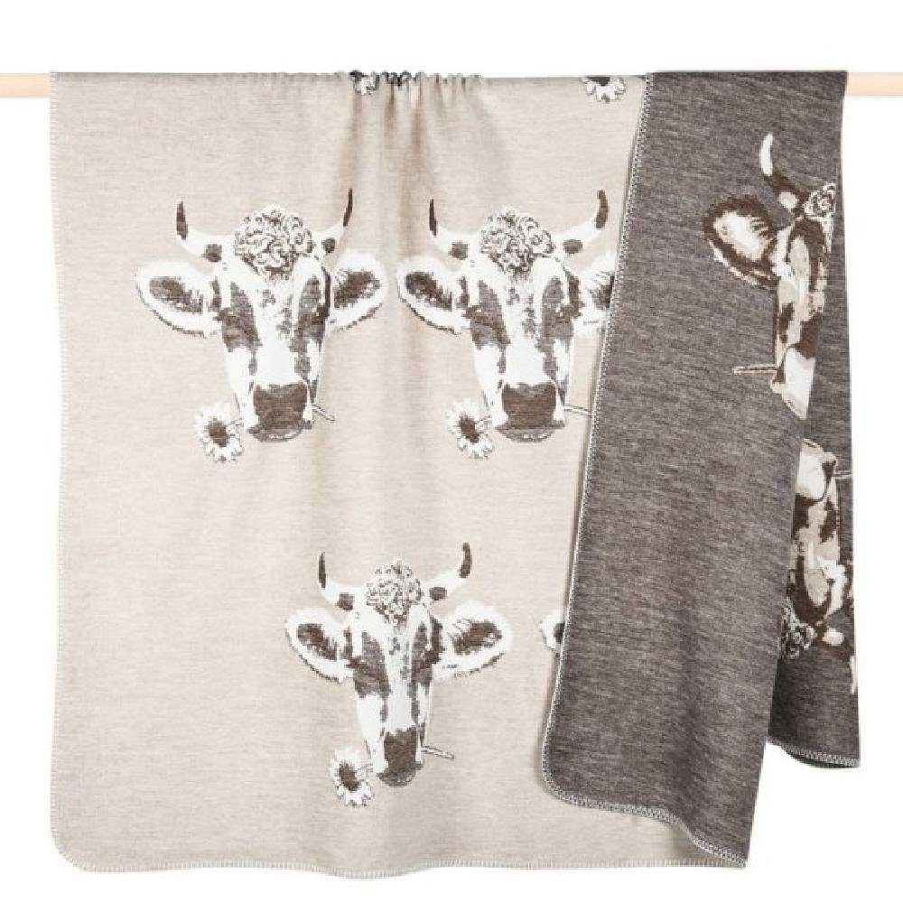 Wohndecke Decke Moo Kuh Grau (150x200cm), PAD