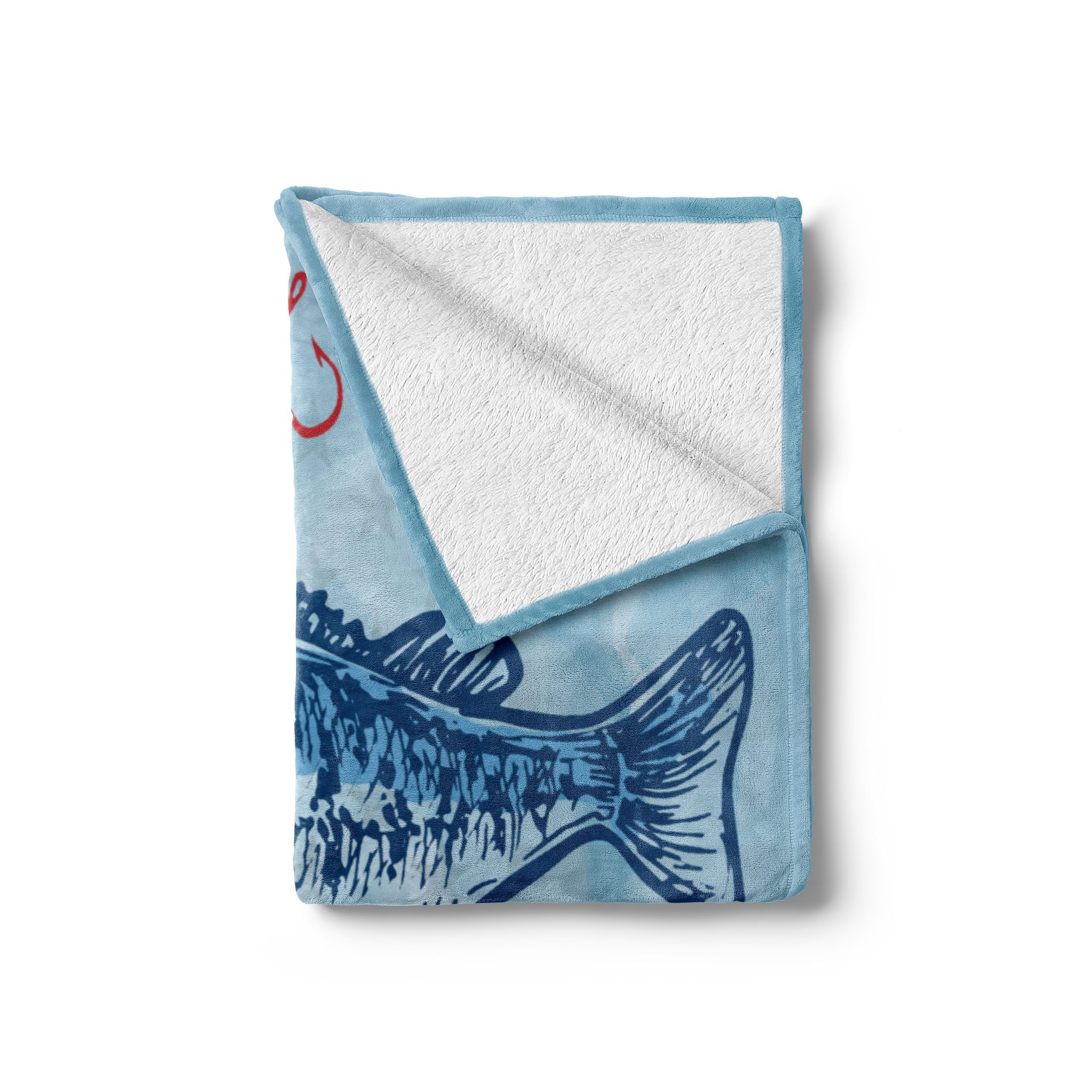 Gone Gemütlicher Fish USA-Flagge für Innen- Wohndecke den Abakuhaus, und Throat Fishing Außenbereich, Plüsch