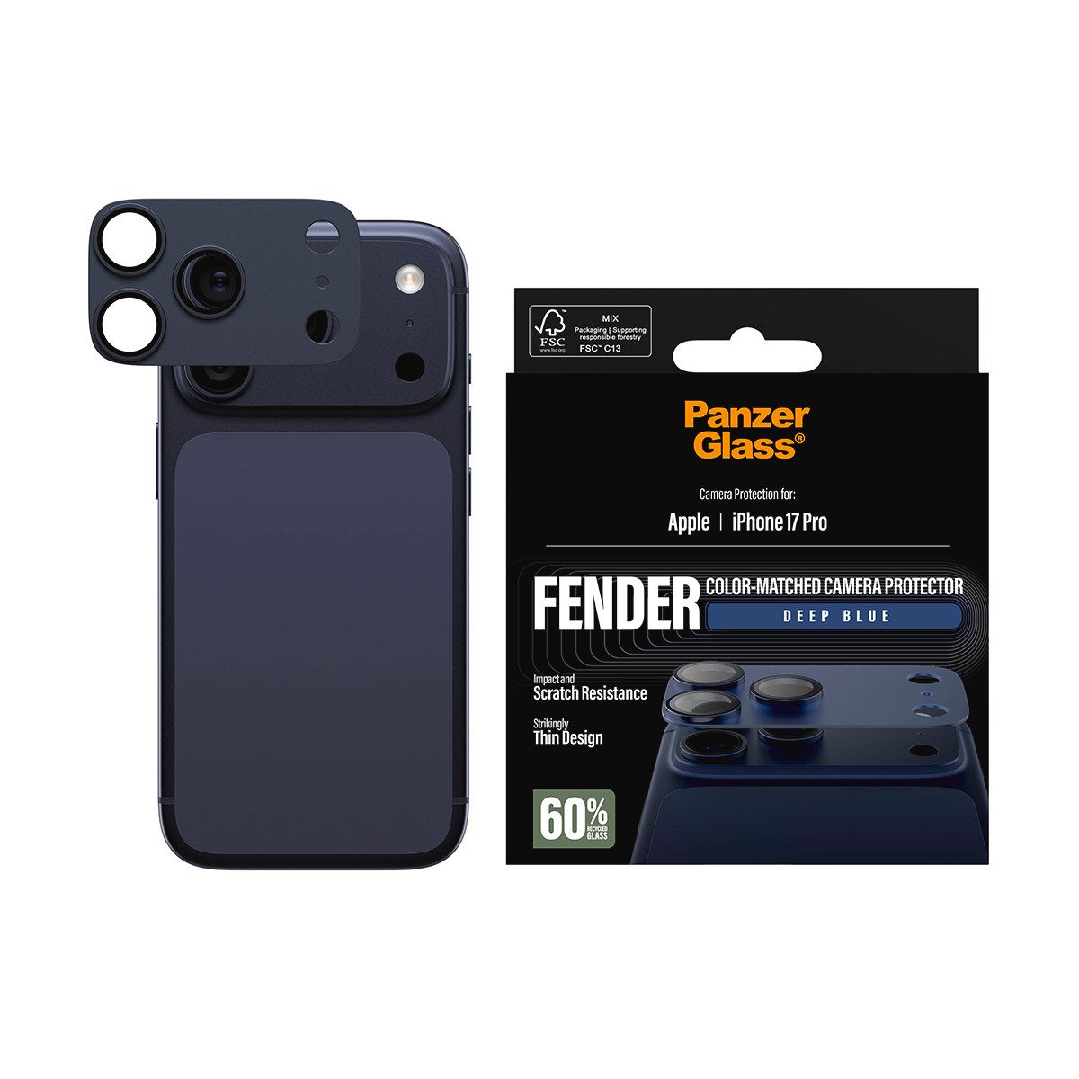 CARE by PanzerGlass Kameraschutzglas Fender Color-Matched Camera Protector für Apple iPhone 17 Pro, Kameraschutz,…