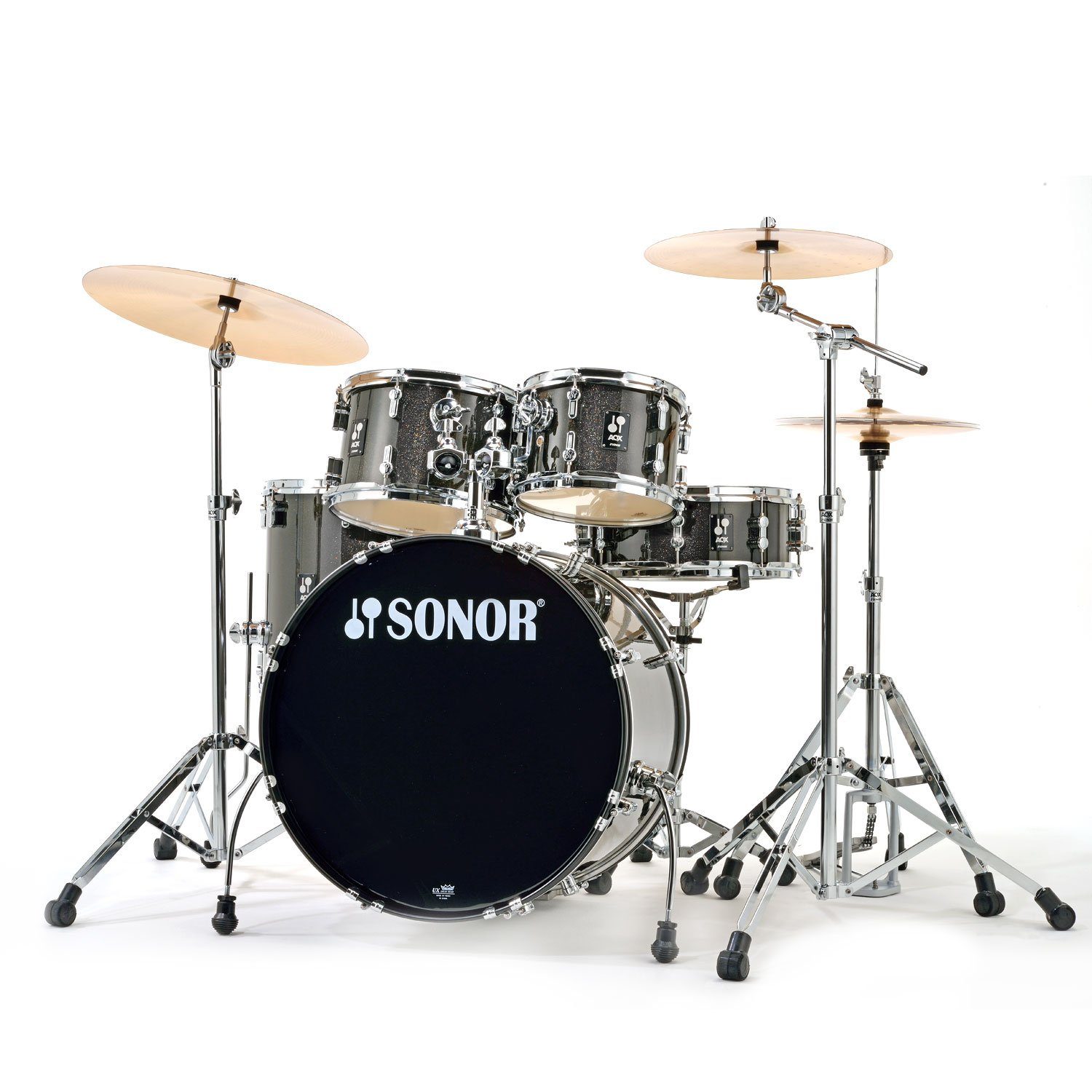 SONOR Schlagzeug Sonor Schlagzeug AQX Stage Black Midnight Sparkle,Komplett-Set, Komplett-Set