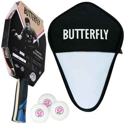 Butterfly Tischtennisschläger 1x Dimitrij Ovtcharov Platin + CC1 + Bälle, Tischtennis Schläger Set Tischtennisset Table Tennis Bat Racket