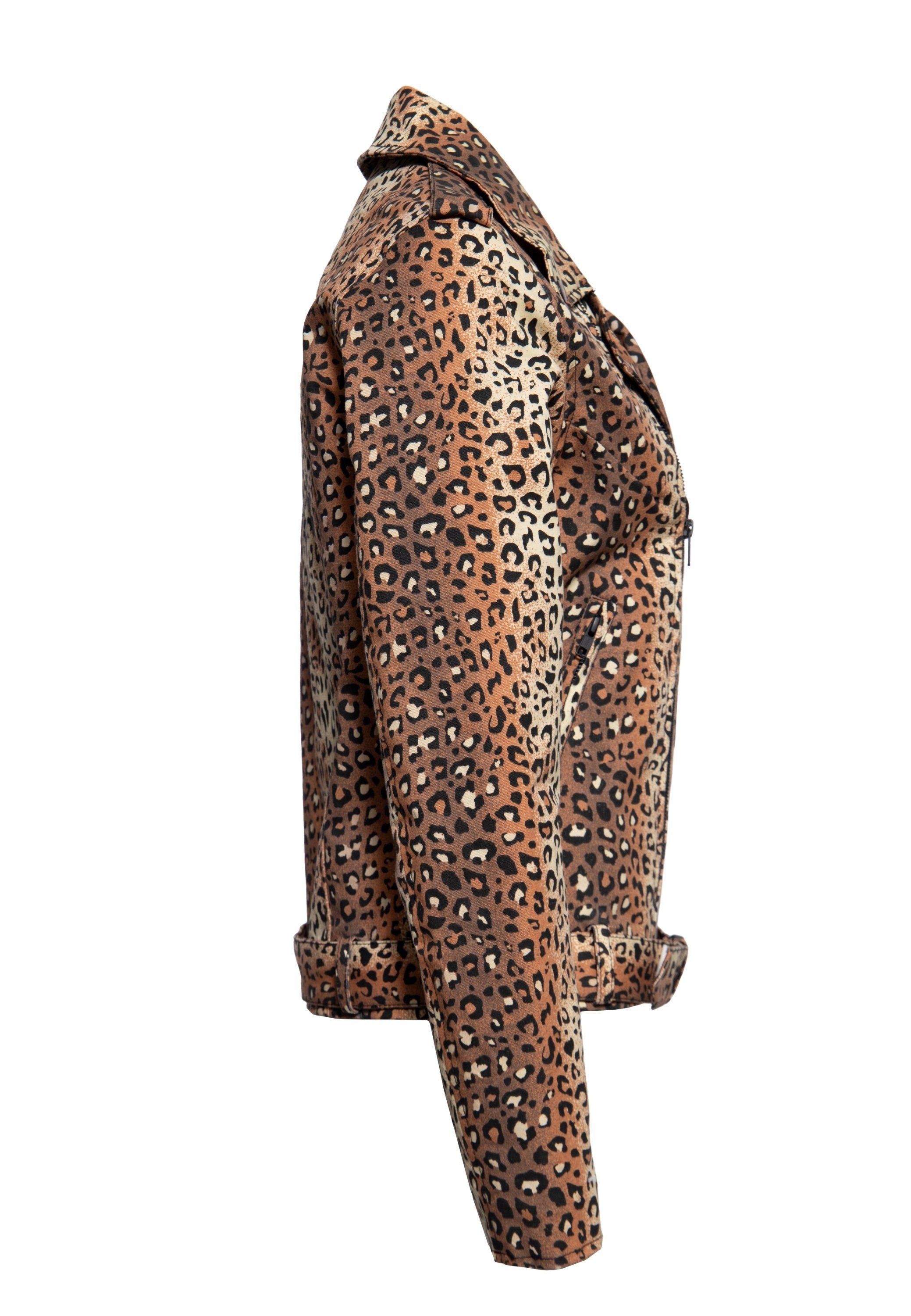 QueenKerosin Collegejacke Motor Queen Service (1-St) Leo-Allover-Print