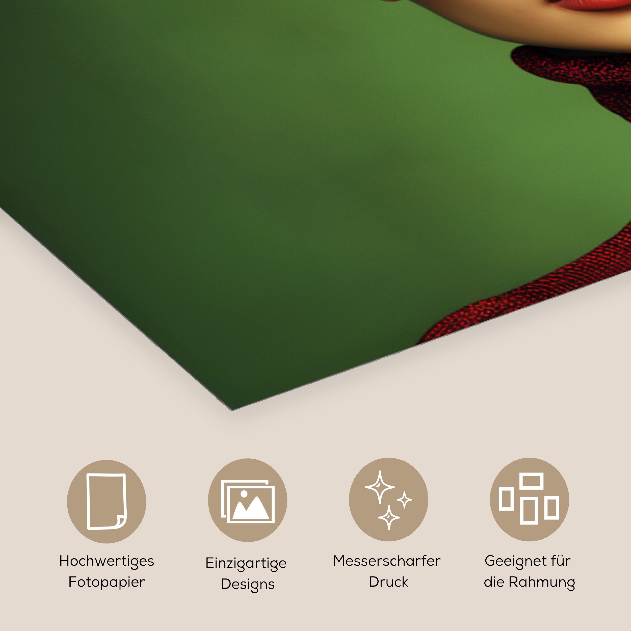 MuchoWow Poster Frau - Grün - Brille - Ästhetisch - Modern, (1 St), Poster ohne Rahmen, Wandbild, Wandposter, 30x20 cm