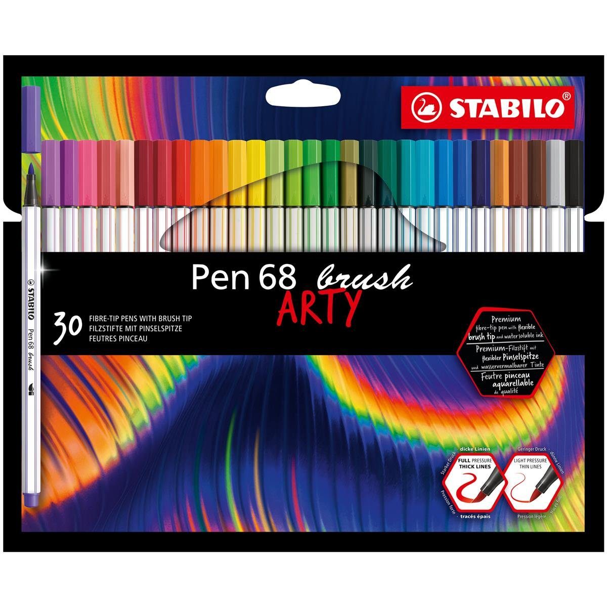 STABILO Pinselstift STABILO Pen 68 brush ARTY Premium-Filzstift - 30er Kartonetui