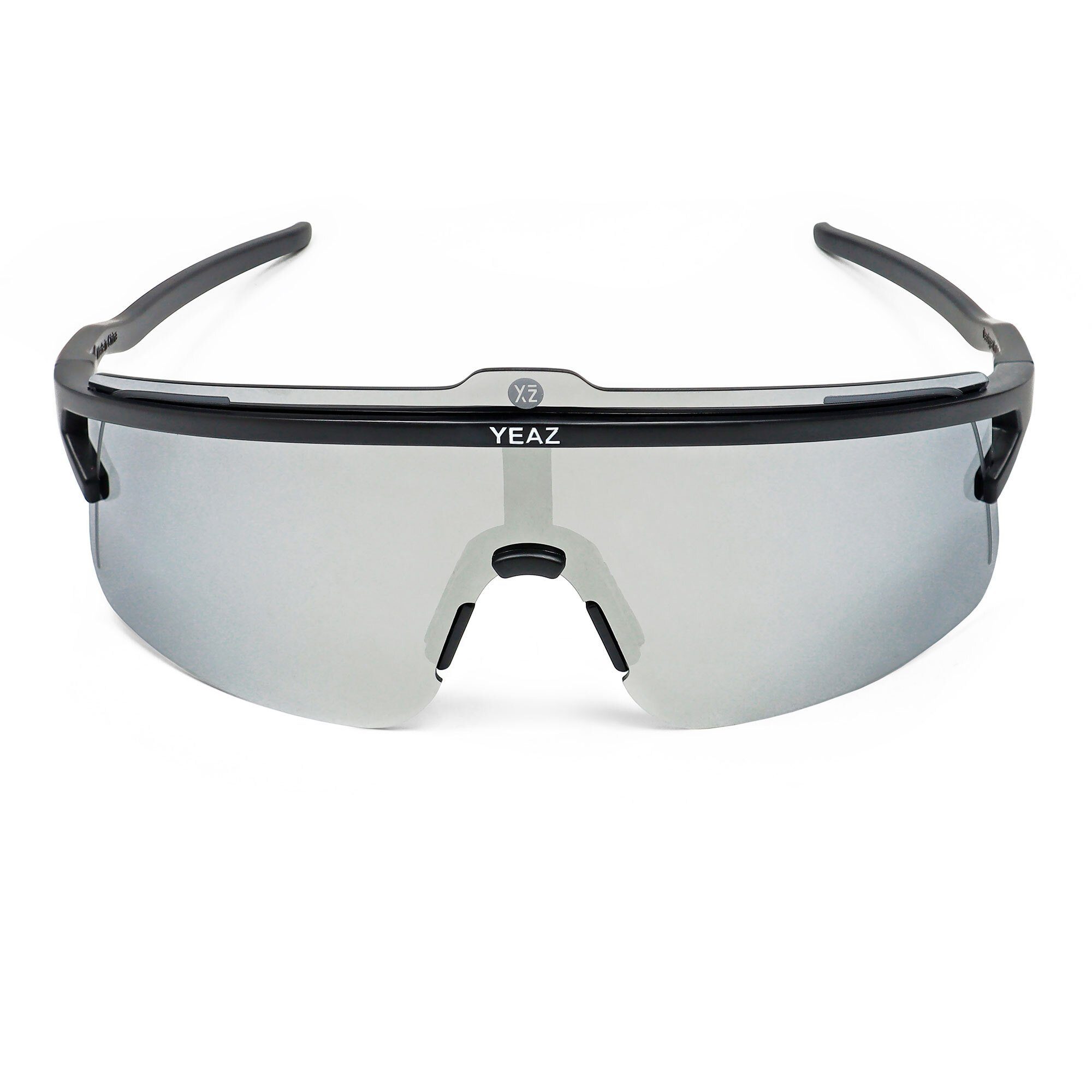 YEAZ Sportbrille SUNSHADE sport-sonnenbrille schwarz Komfort / silber und Style Sicht, black/silver, perfekte Erlebe