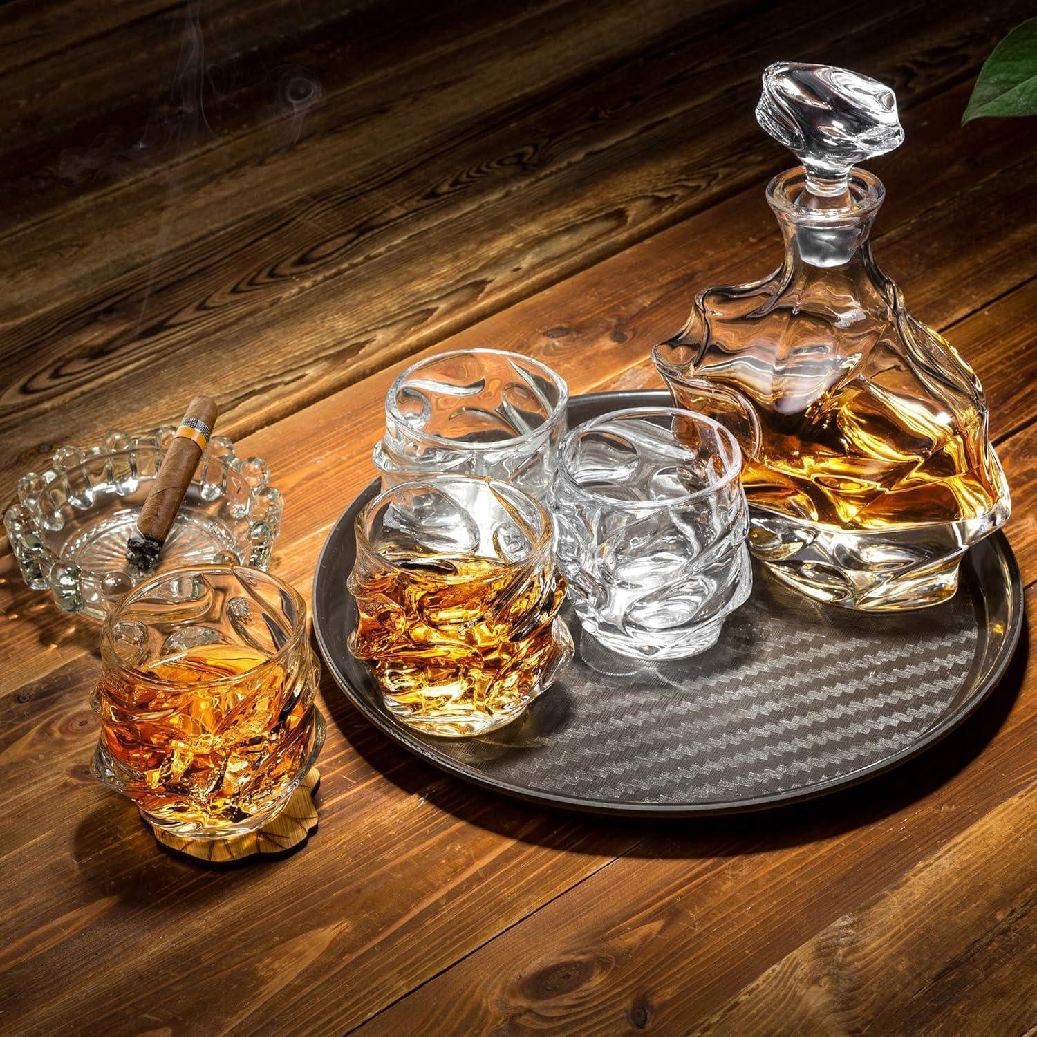 LuxusKollektion Gläser-Set Whisky Karaffe Gläser Set 750ml Dekanter 4x320ml Kristallglas Geschenk, Glas – Bild 3 von 5