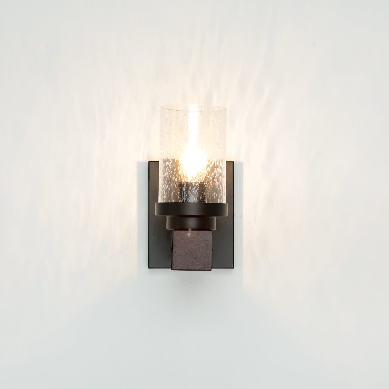 Wandlampe Glas E27 Design Wandleuchte Metall Holz Leuchtmittel, Flur Licht-Erlebnisse Vintage Braun ohne CREAG, Schwarz