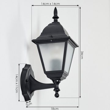 hofstein Außen-Wandleuchte Wandlampe aufwärts in antikem Look aus Metall/Glas, ohne Leuchtmittel, im klassischen Landhaus-Stil, Außenleuchte für Terrasse, 1x E27, IP44