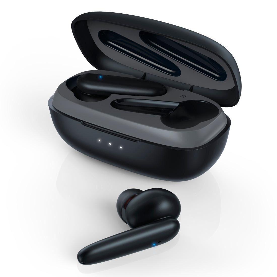 Hama Bluetooth®-Kopfhörer Passion Clear, True Wireless TWS, In Ear Bluetooth-Kopfhörer (Active Noise Cancelling (ANC), Freisprechfunktion, Sprachsteuerung, Active noise cancelling Kopfhörer) schwarz