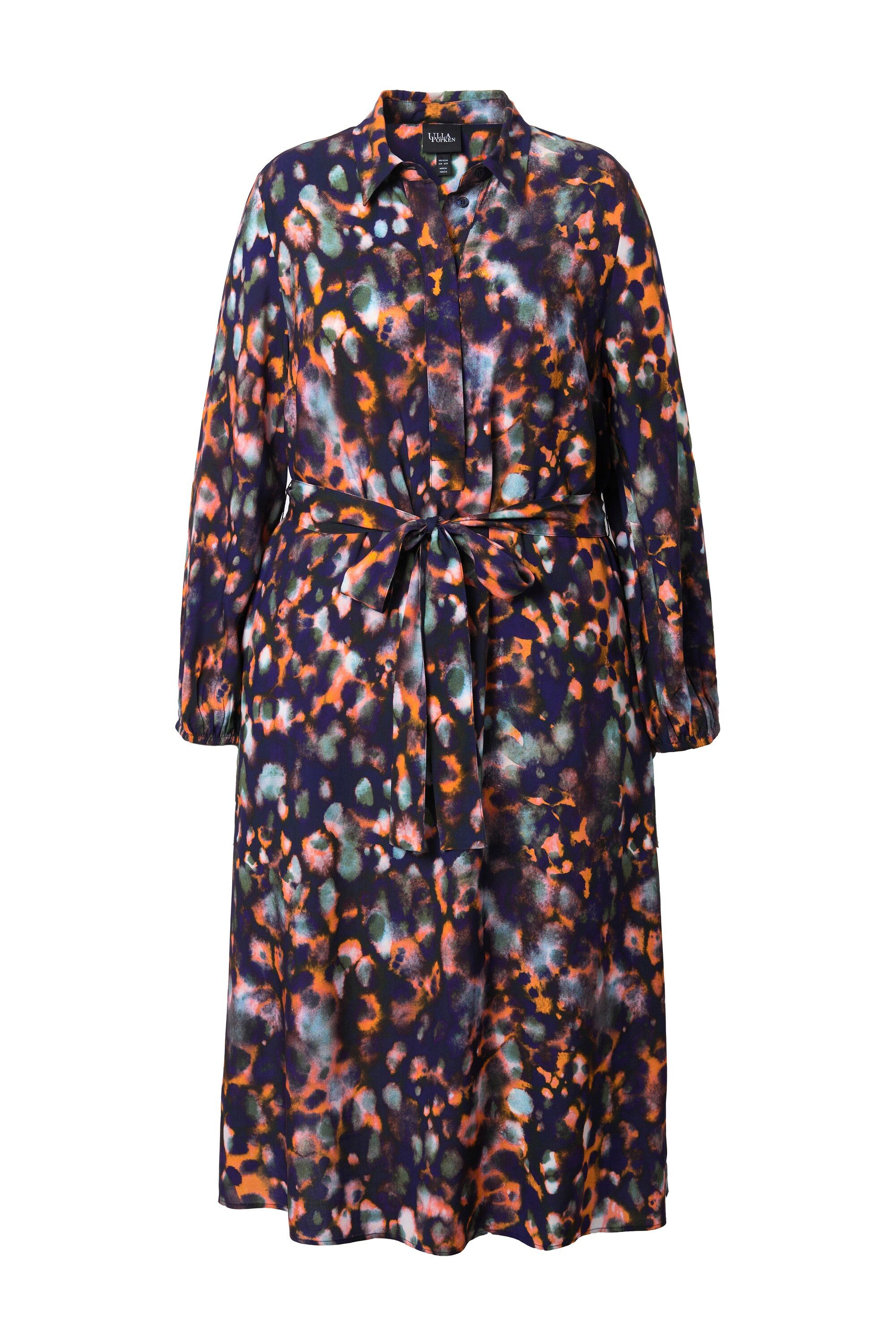 Ulla Popken Midikleid Hemdblusen-Midikleid Hemdkragen Langarm Taschen günstig online kaufen