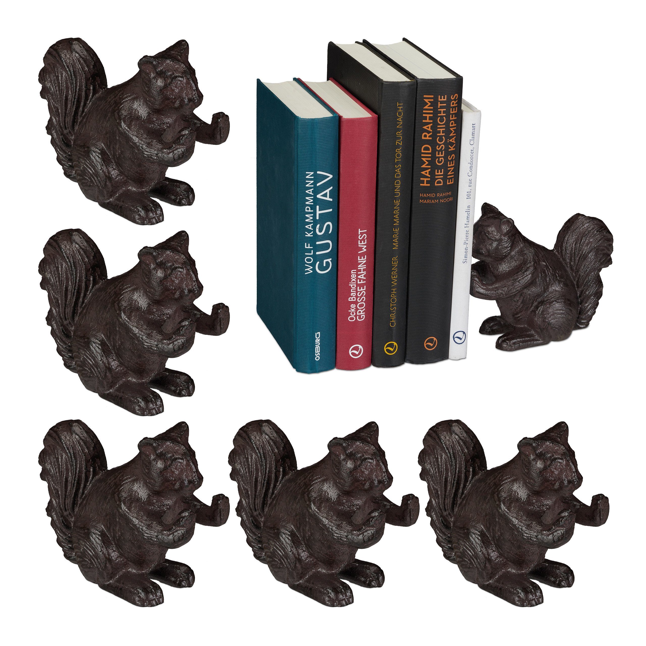 Buchstütze 6 x Buchstütze Eichhörnchen