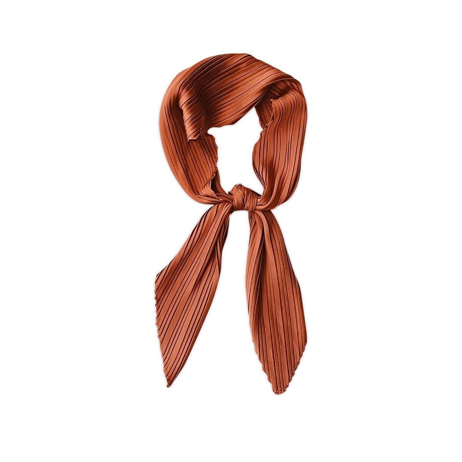 LuxusKollektion Seidenschal Plissierter Schal Damen Seidiger Satin Halstuch 90x17cm