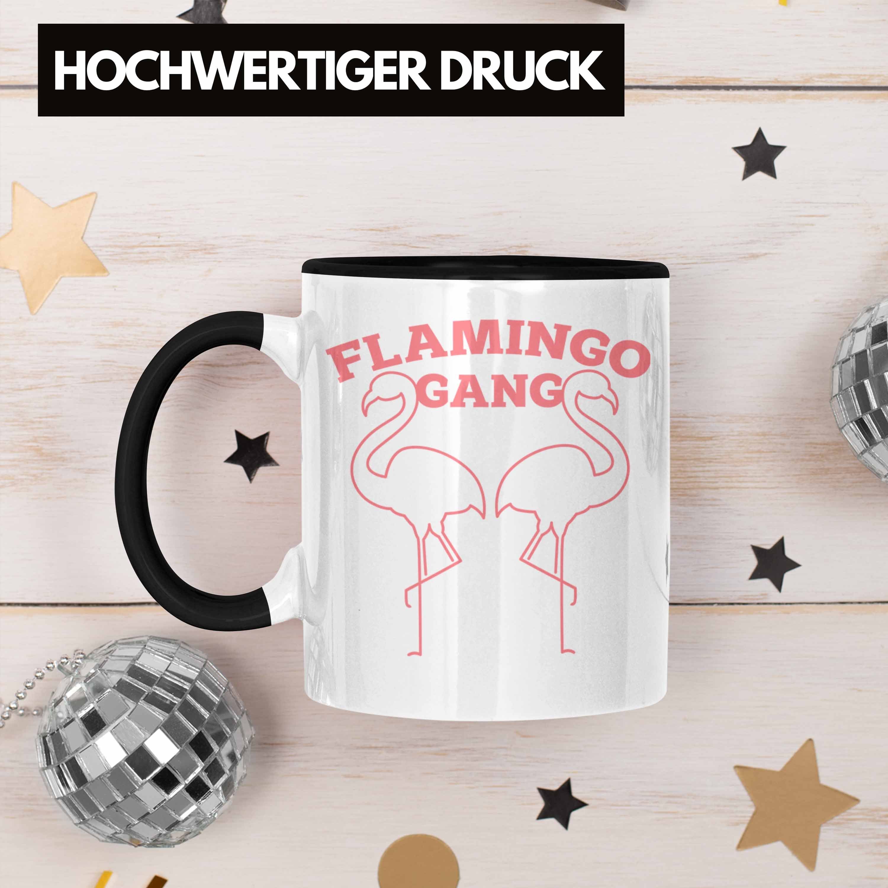 Trendation Tasse Trendation -Flamingo Pink Tasse Lustige Flamingo-Fans Fla Schwarz Geschenkidee
