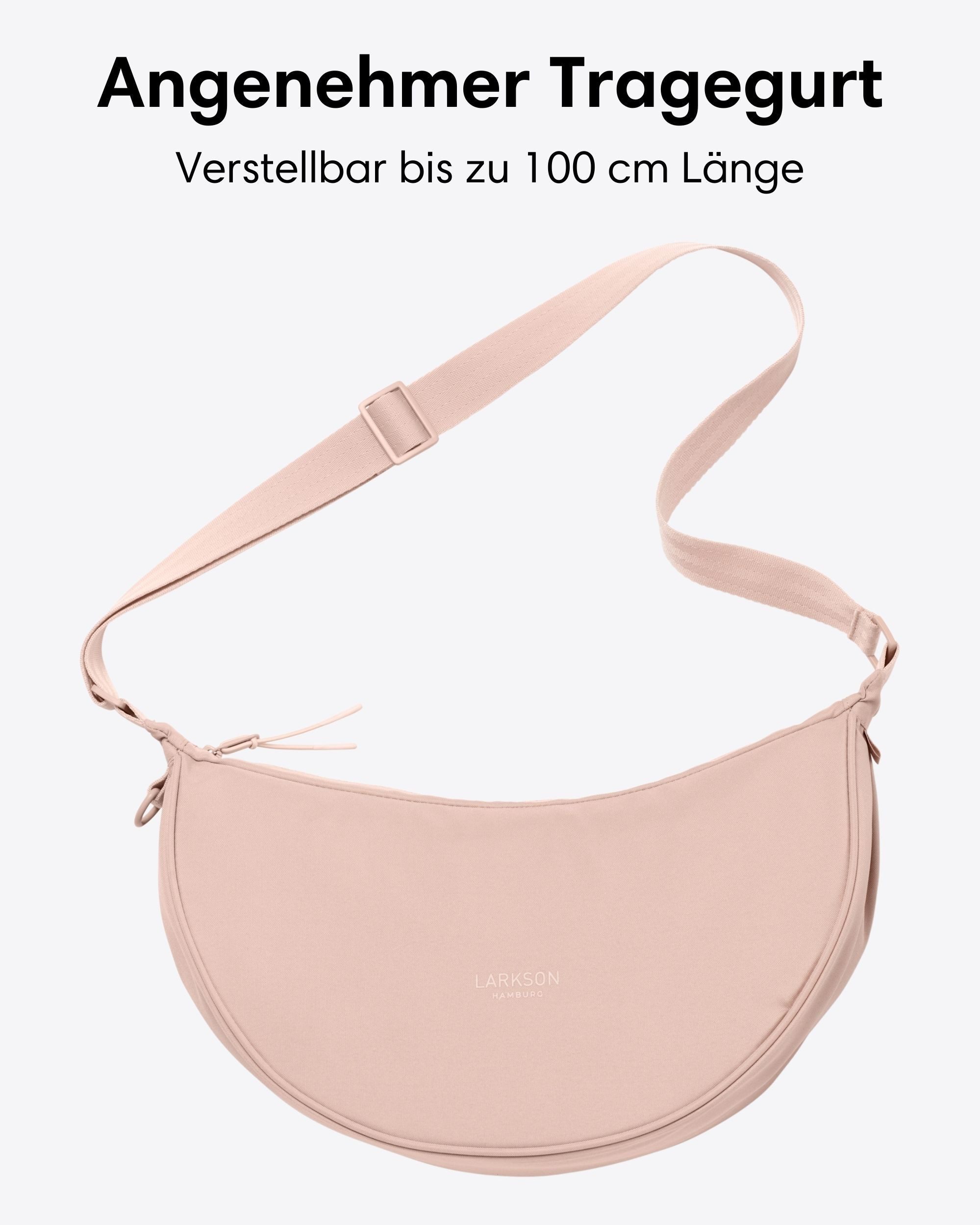 LARKSON Umhängetasche Solveig Medium Halbmondtasche für Damen und Herren, Stylische Crossbody Bag in Halbmond Form