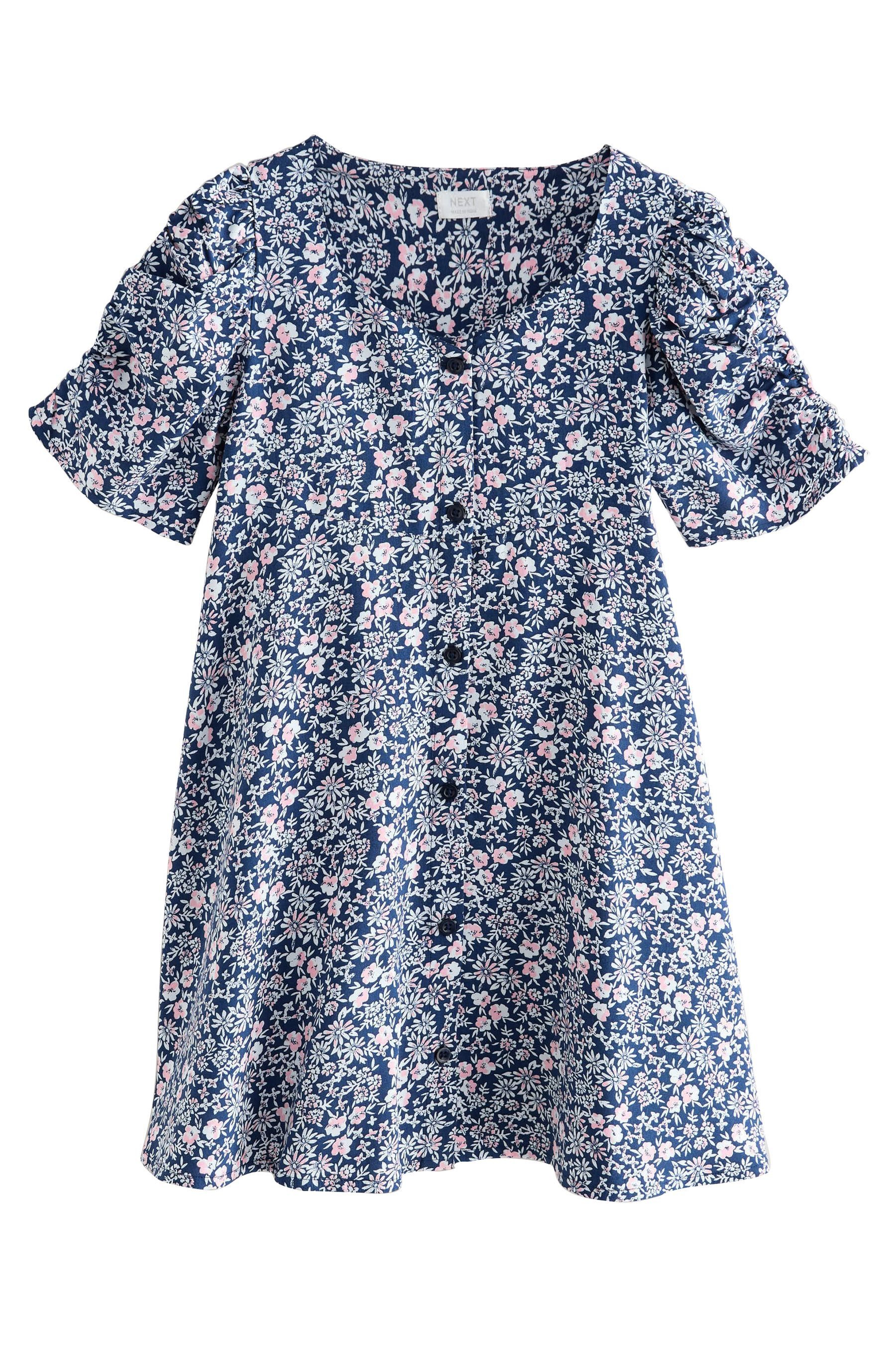 Next A-Linien-Kleid Kleid mit gerafften Ärmeln günstig online kaufen