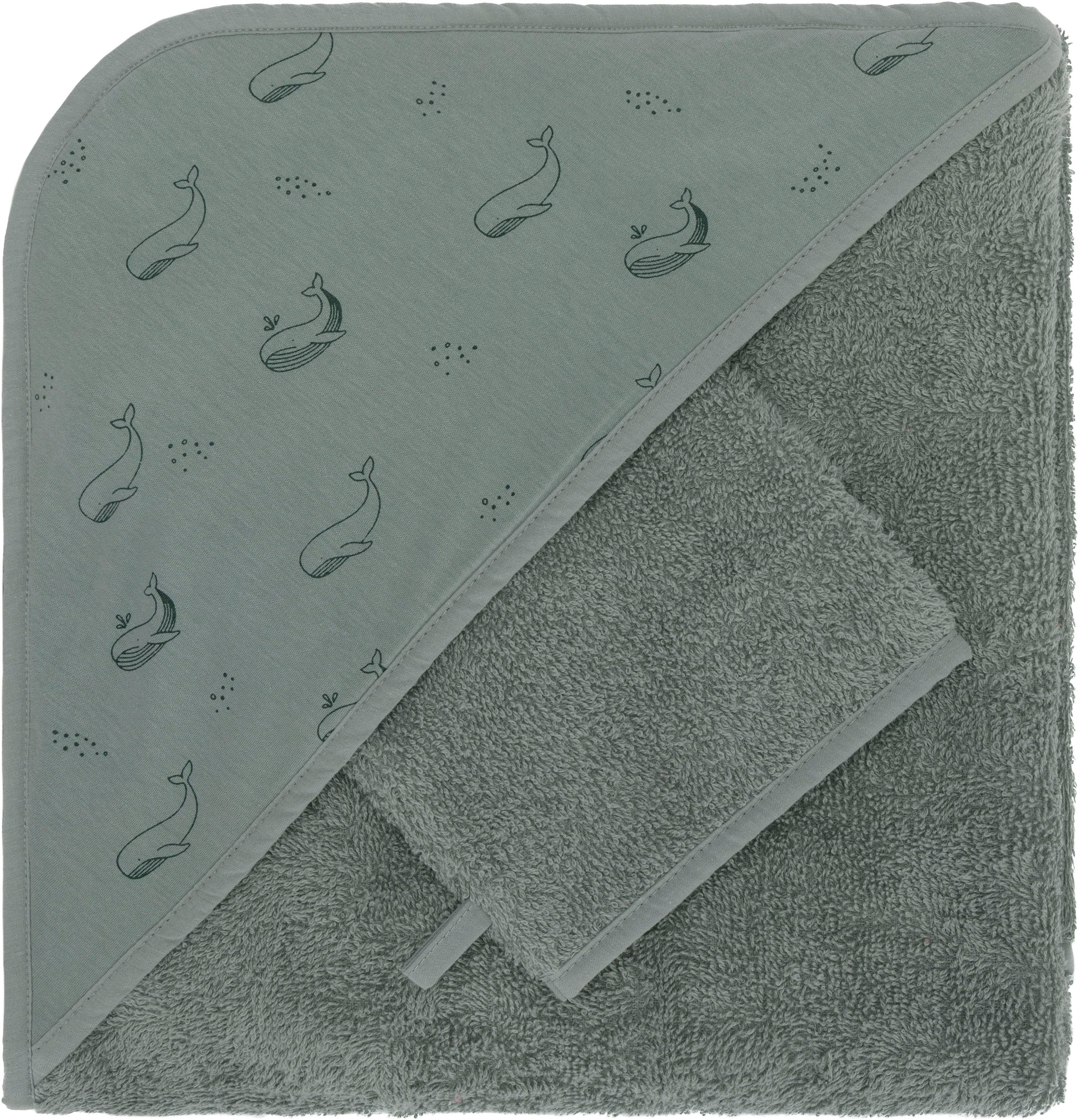 Fillikid Kapuzenhandtuch Kapuzenbadetuch mit Waschhandschuh, Frottee (Set, 2-St)