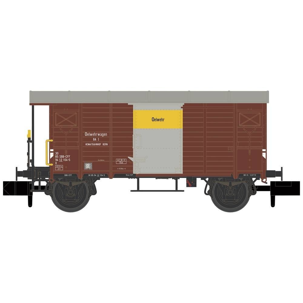 Hobbytrain Güterwagen N Gedeckter Güterwagen K2 Ölwehr der SBB H24205